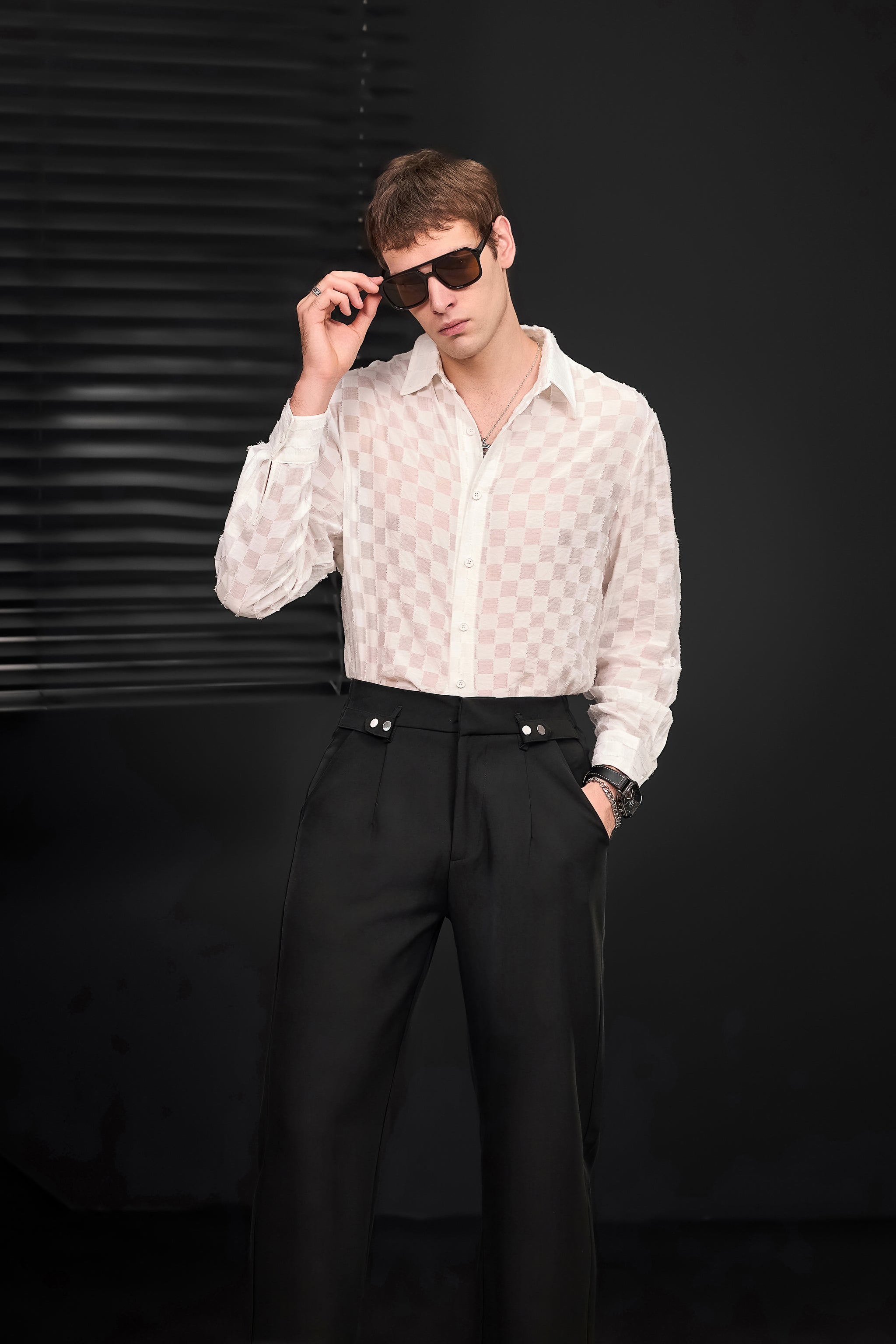 Kingsley Side-Tab Trousers BLACK