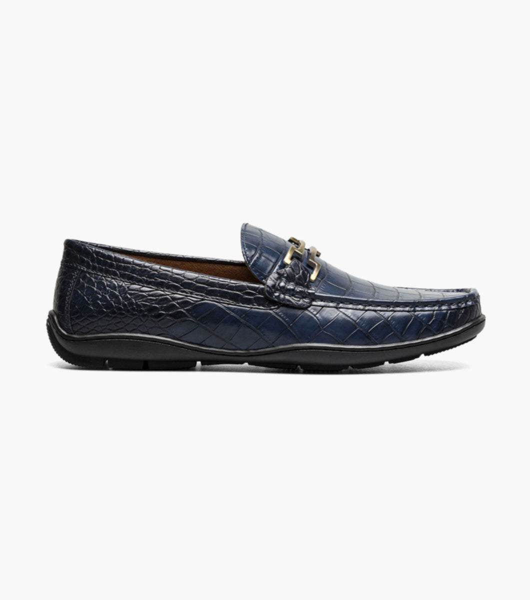 Stacy Adams 25703-410 Embrey Moc Toe Bit Slip On Navy