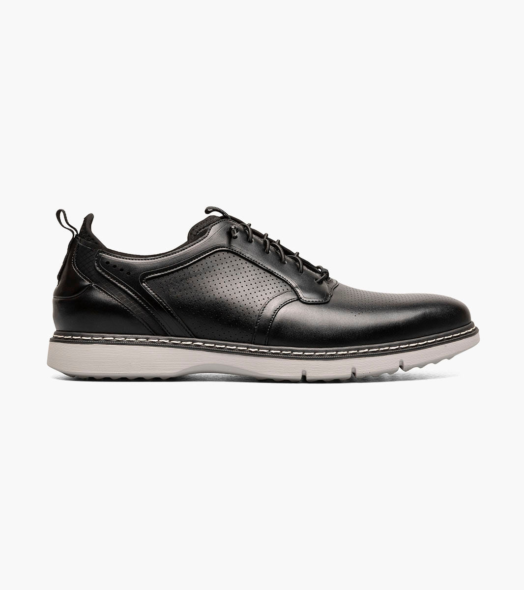 Stacy Adams Sync 25662-001 Plain Toe Elastic Lace Up Black