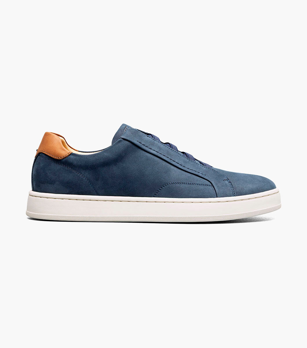 Florsheim 14457-416 Monopoli Elastic Lace To Toe Sneaker Navy Nubuck
