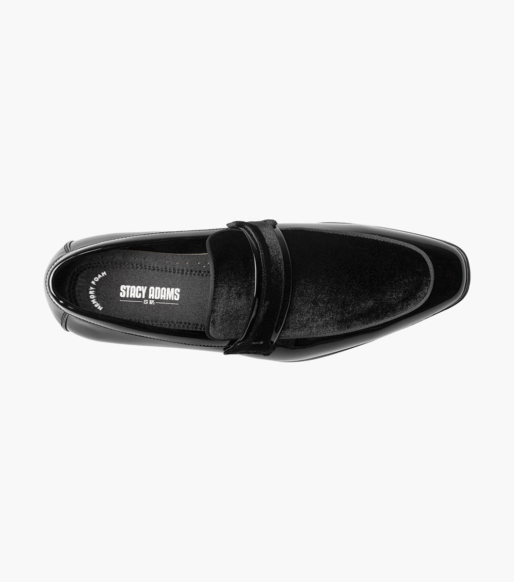 Stacy Adams 25686-001 Spratley Moc Toe Saddle Slip On Black