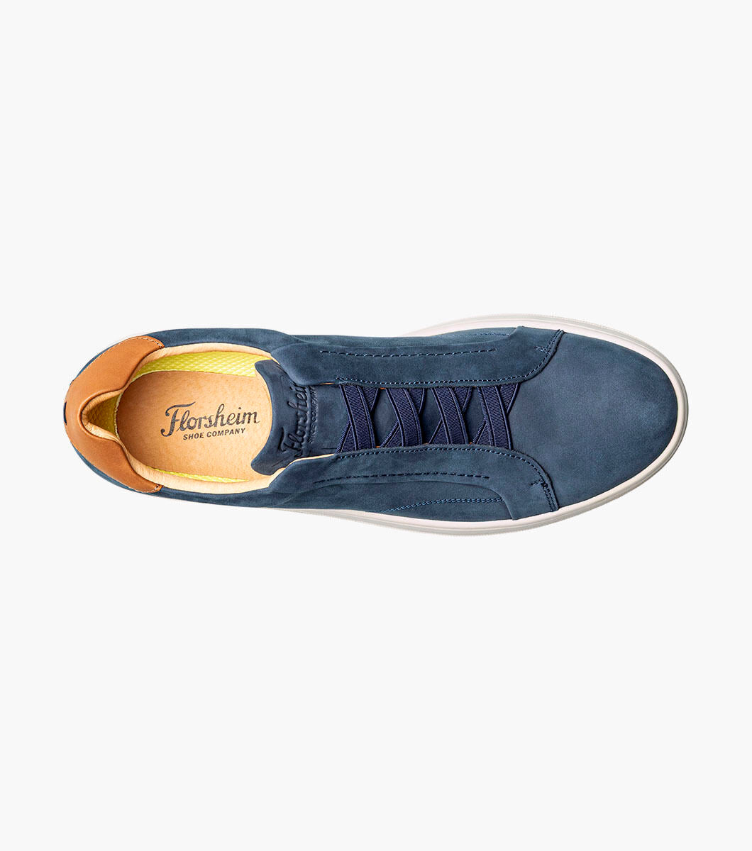 Florsheim 14457-416 Monopoli Elastic Lace To Toe Sneaker Navy Nubuck
