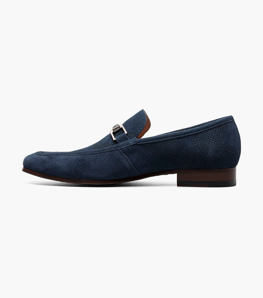 Stacy Adams Wydell 25588-410 Moc Toe Bit Slip On Navy