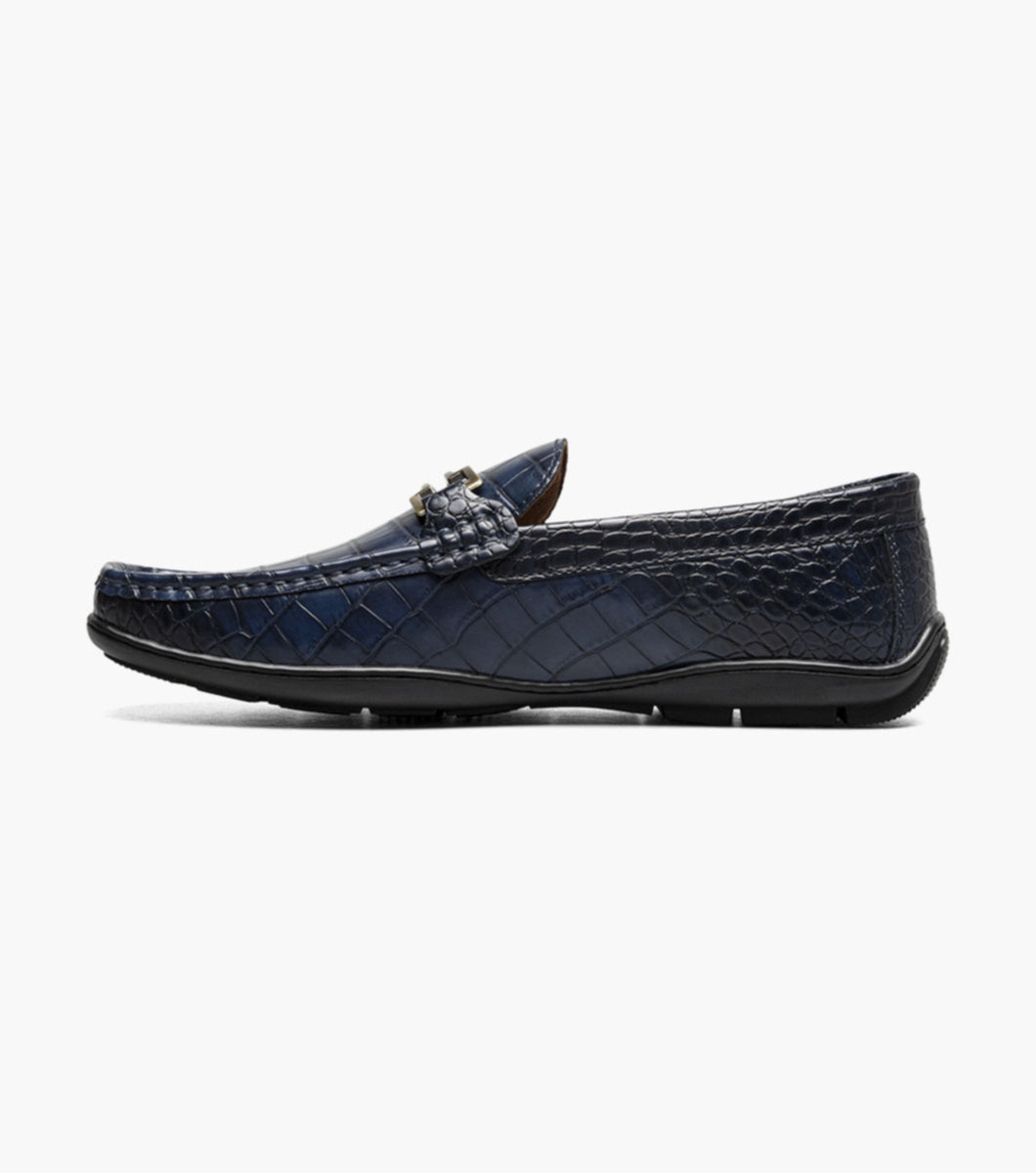 Stacy Adams 25703-410 Embrey Moc Toe Bit Slip On Navy