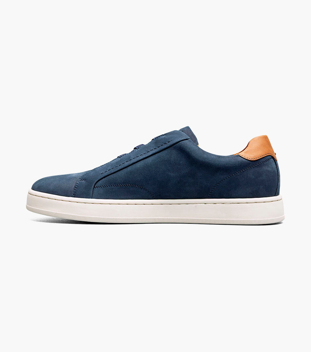 Florsheim 14457-416 Monopoli Elastic Lace To Toe Sneaker Navy Nubuck