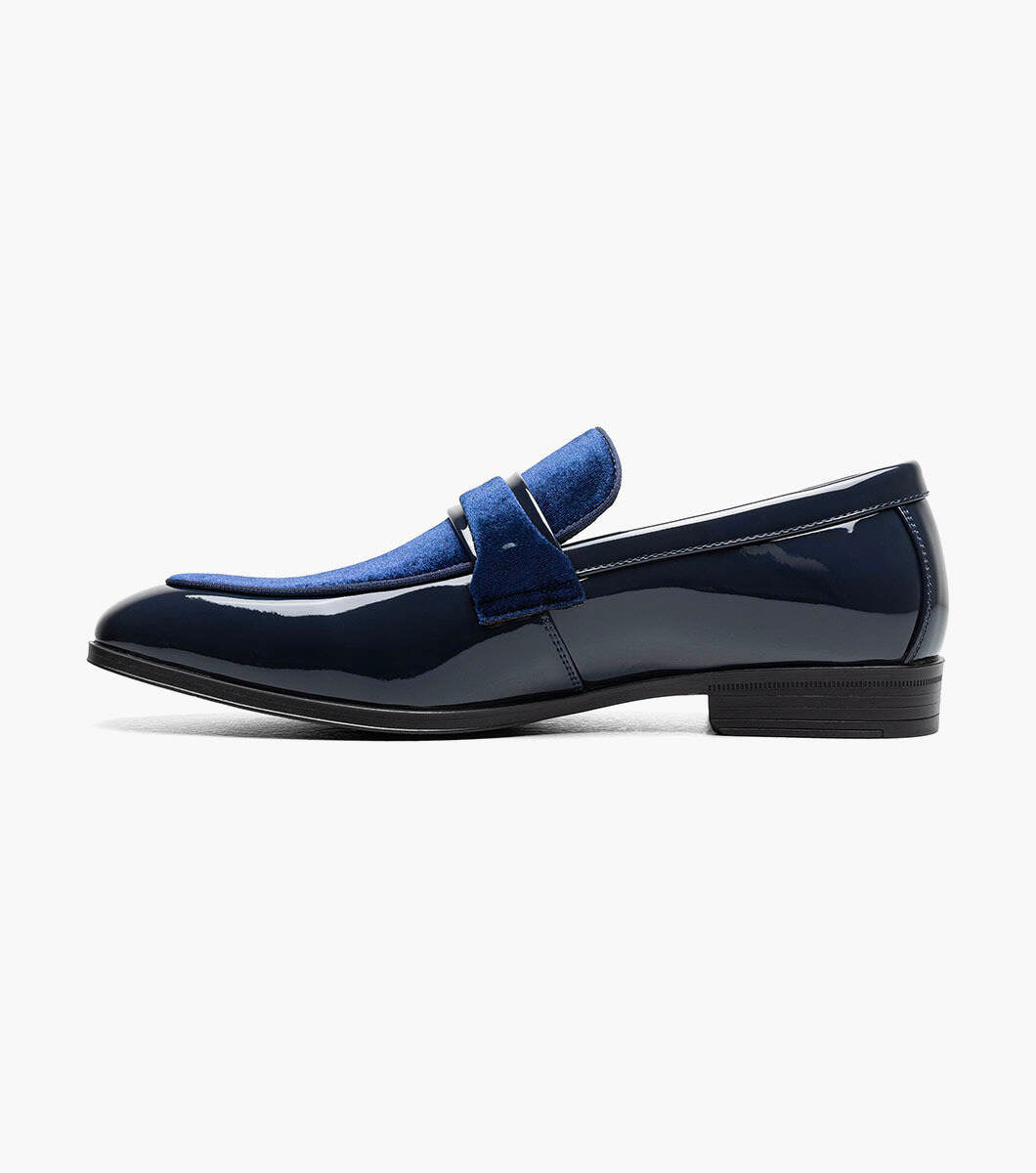 Stacy Adams 25686-410 Spratley Moc Toe Saddle Slip On Navy