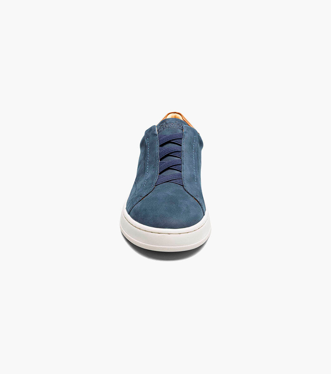 Florsheim 14457-416 Monopoli Elastic Lace To Toe Sneaker Navy Nubuck