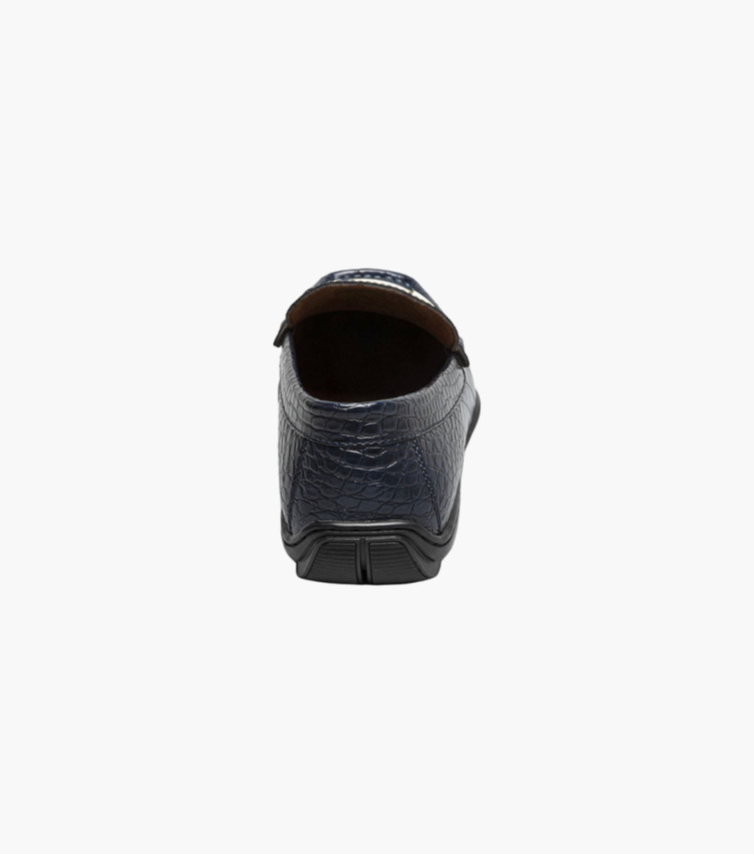 Stacy Adams 25703-410 Embrey Moc Toe Bit Slip On Navy