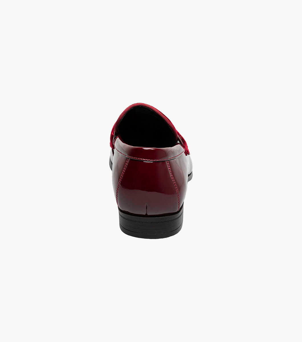 Stacy Adams 25686-601 Spratley Moc Toe Saddle Slip On Burundy
