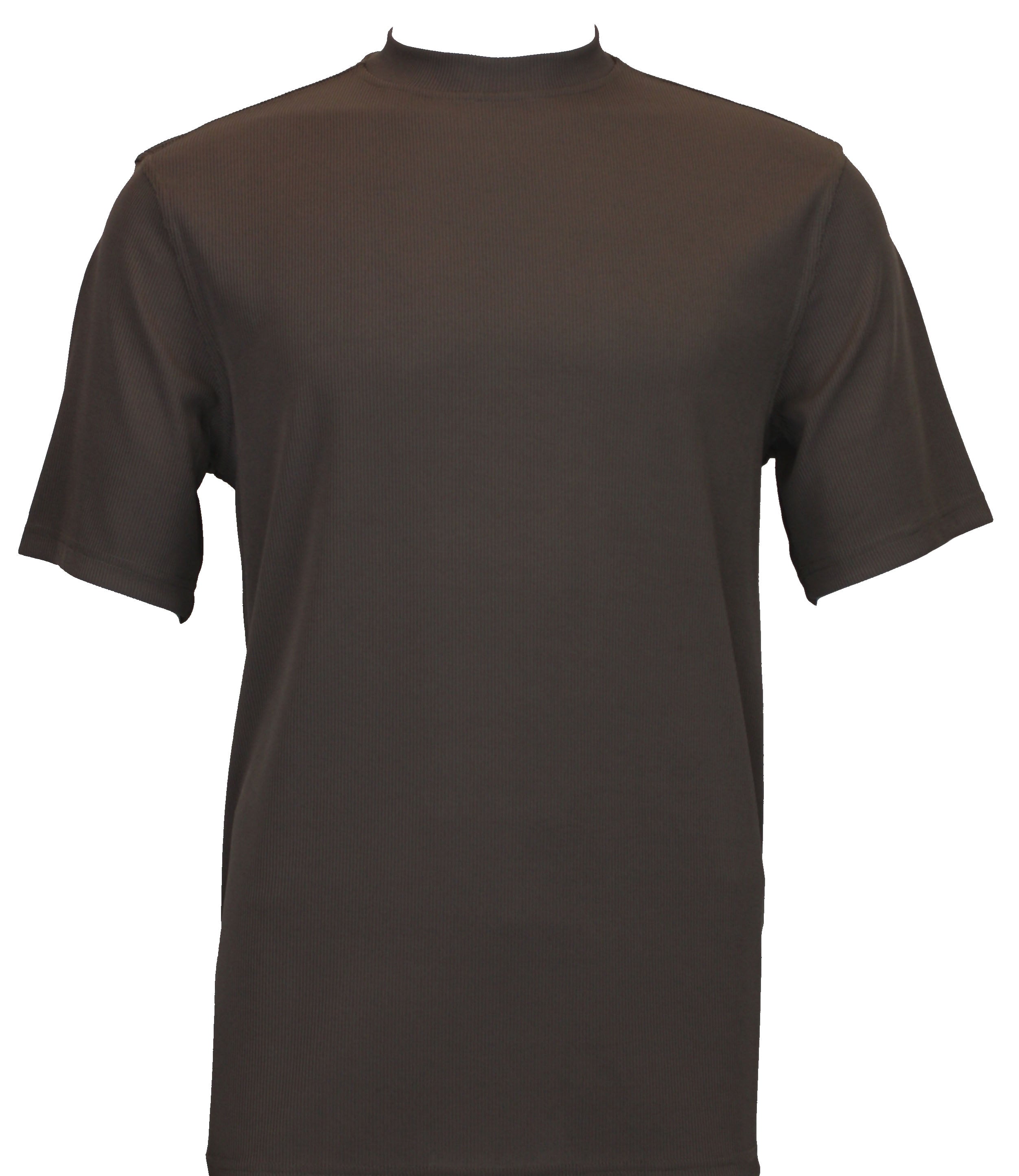 Log-In By Bassiri 218 knit Short Sleeve Mock Neck Brown