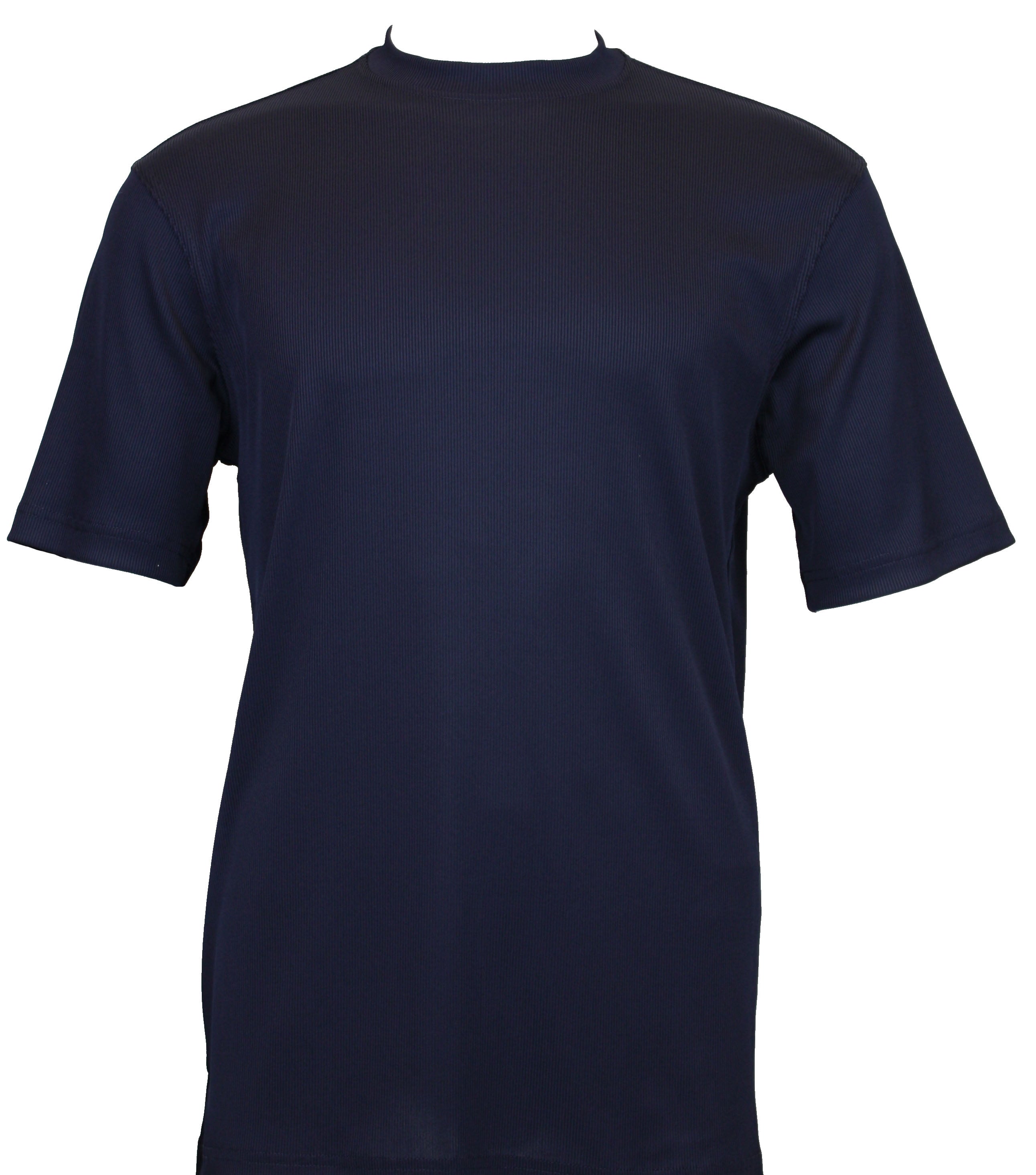 Log-In By Bassiri 218 knit Short Sleeve Mock Neck Navy