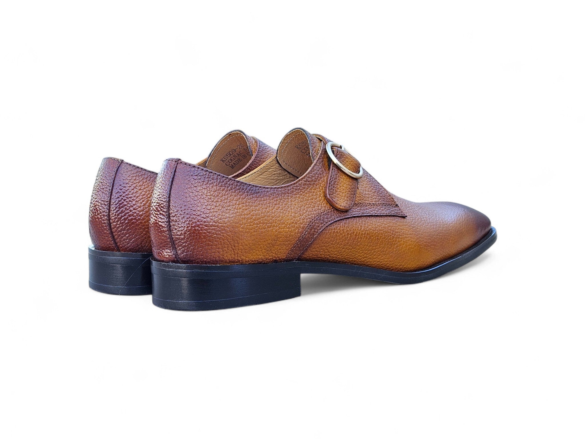 Single Monk Strap Plain Toe Shoes