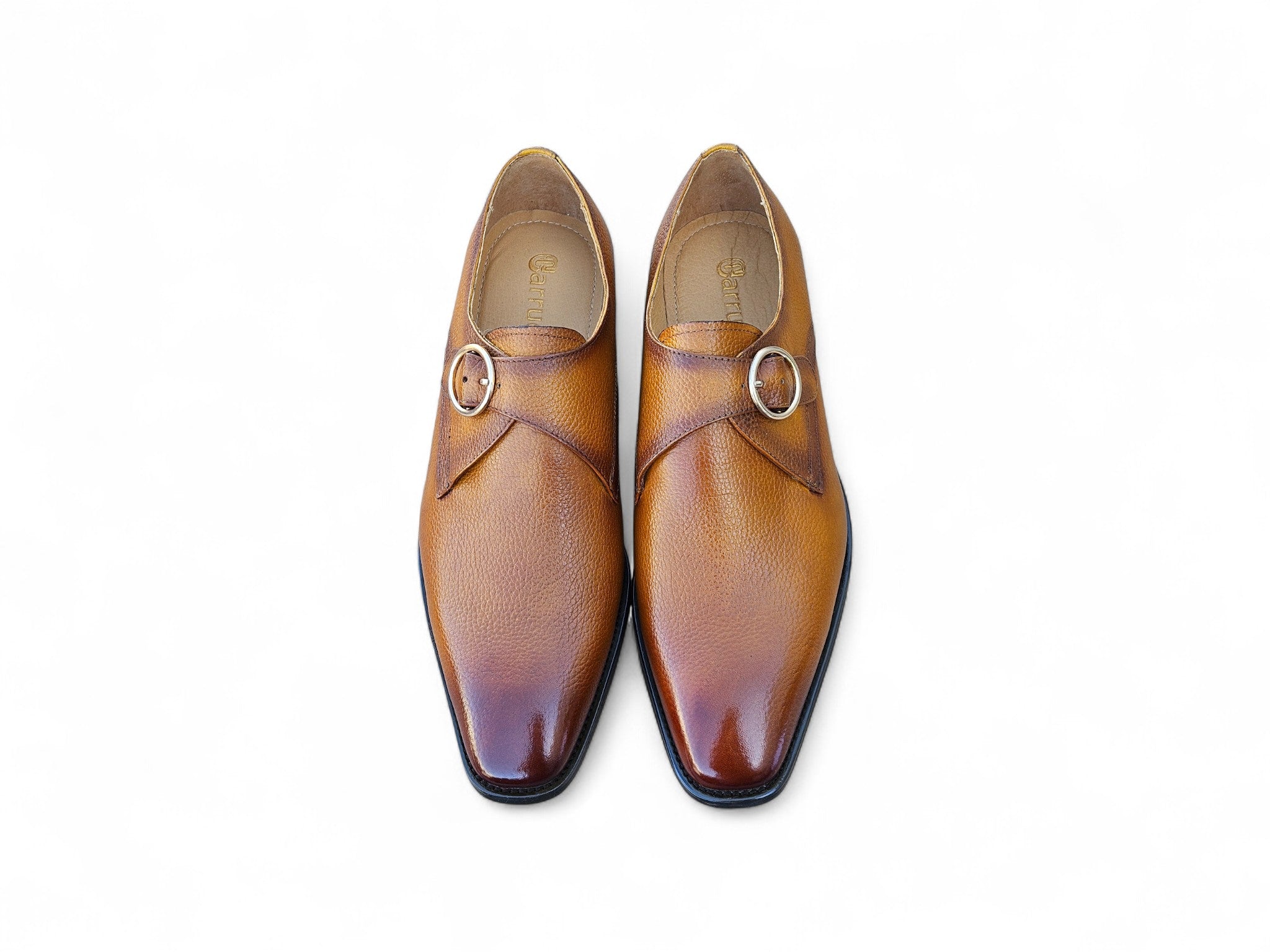 Single Monk Strap Plain Toe Shoes