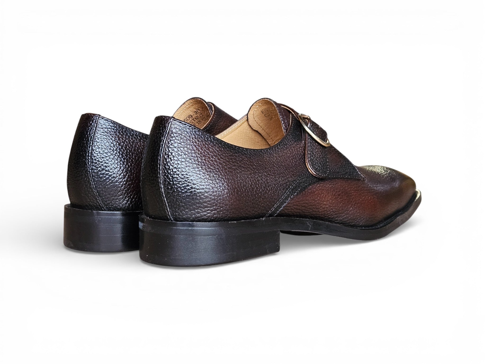 Single Monk Strap Plain Toe Shoes