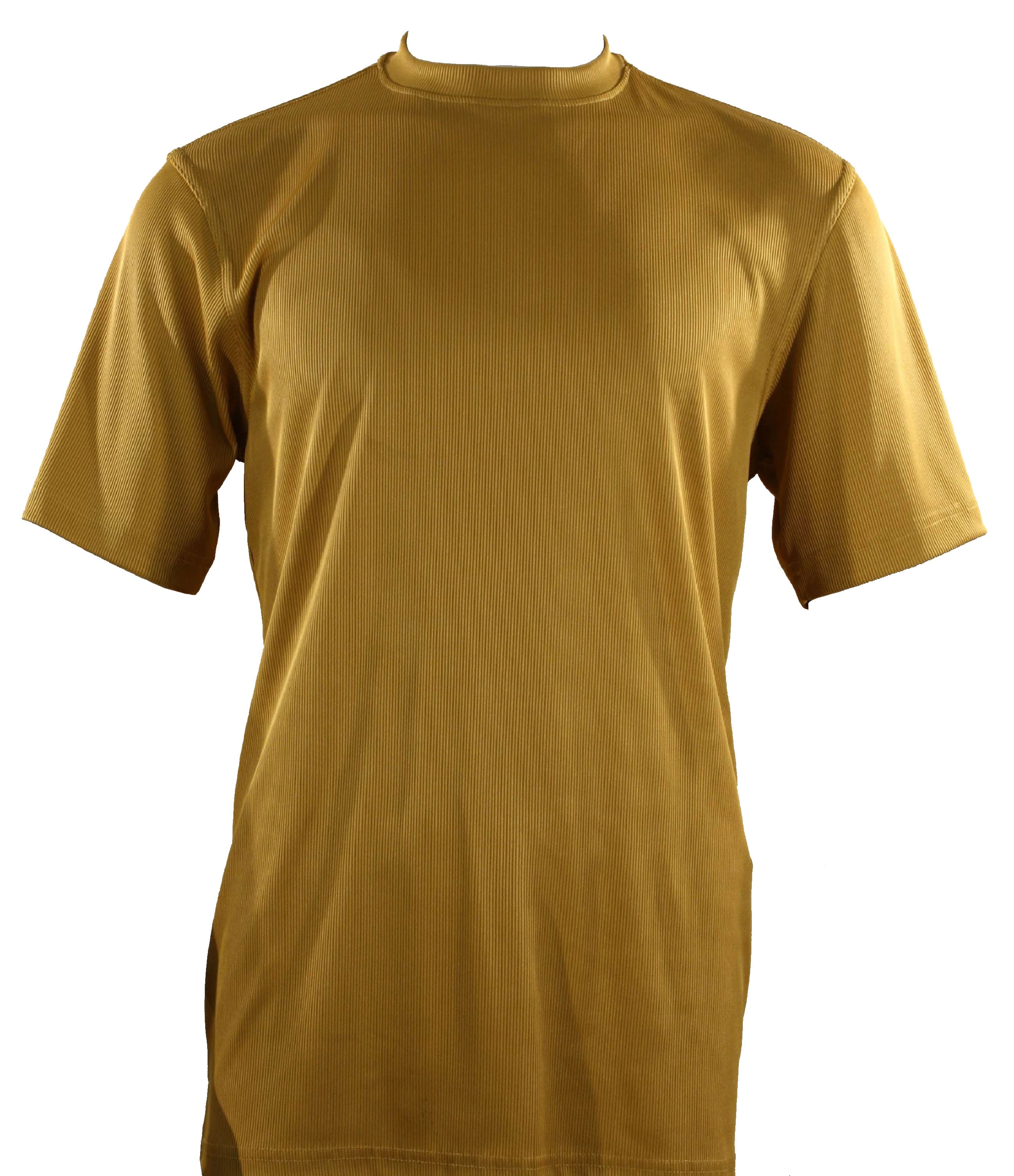 Log-In By Bassiri 218 knit Short Sleeve Mock Neck Gold
