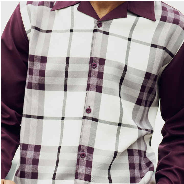 Montique 2355 Long Sleeve Two Piece Set Plum