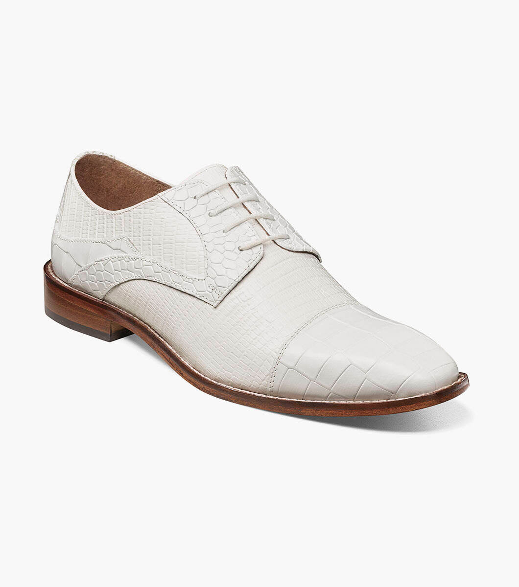 Stacy Adams Shoes Tedesco Cap Toe Oxford White Size 8.5 Stacy Adams Shoes Tedesco Cap Toe Oxford White Size 8.5