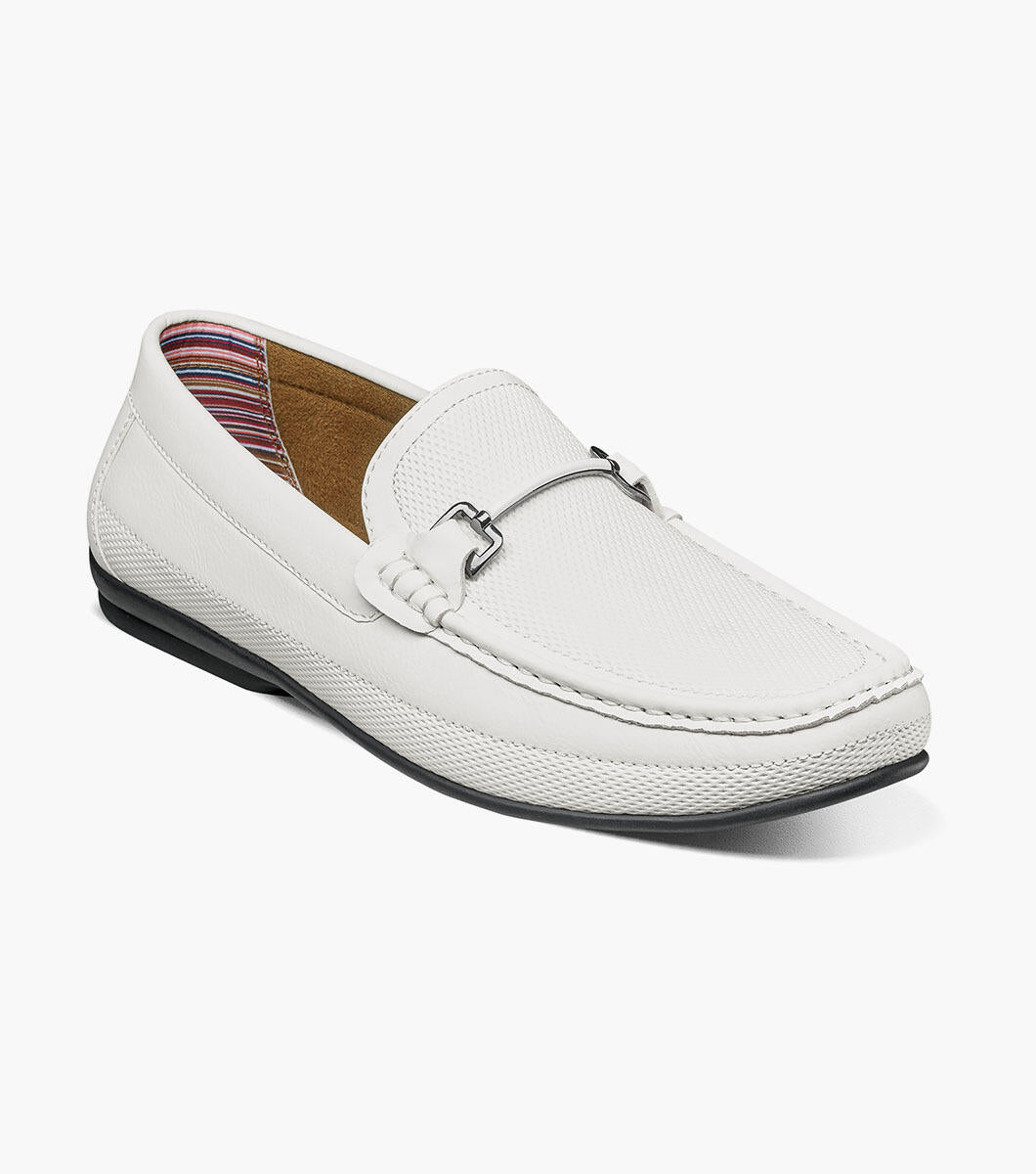 Stacy Adams 25760-100 Colton Moc Toe Bit Slip On White