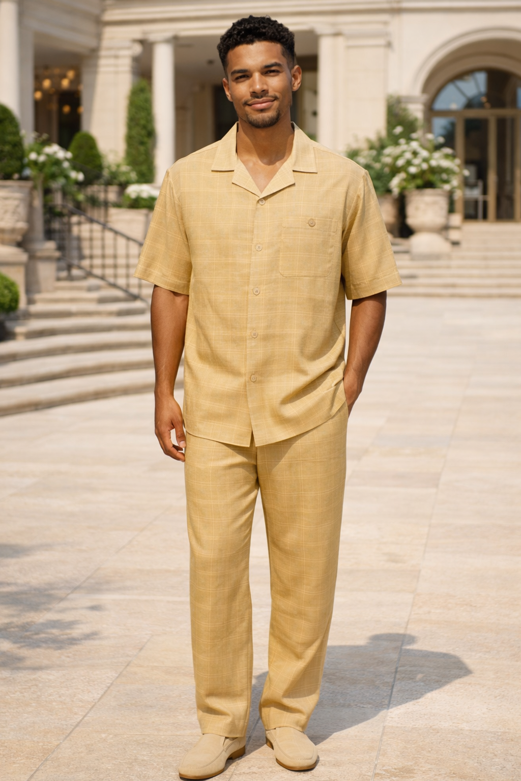 Stacy Adams 27043 Linen Set Khaki