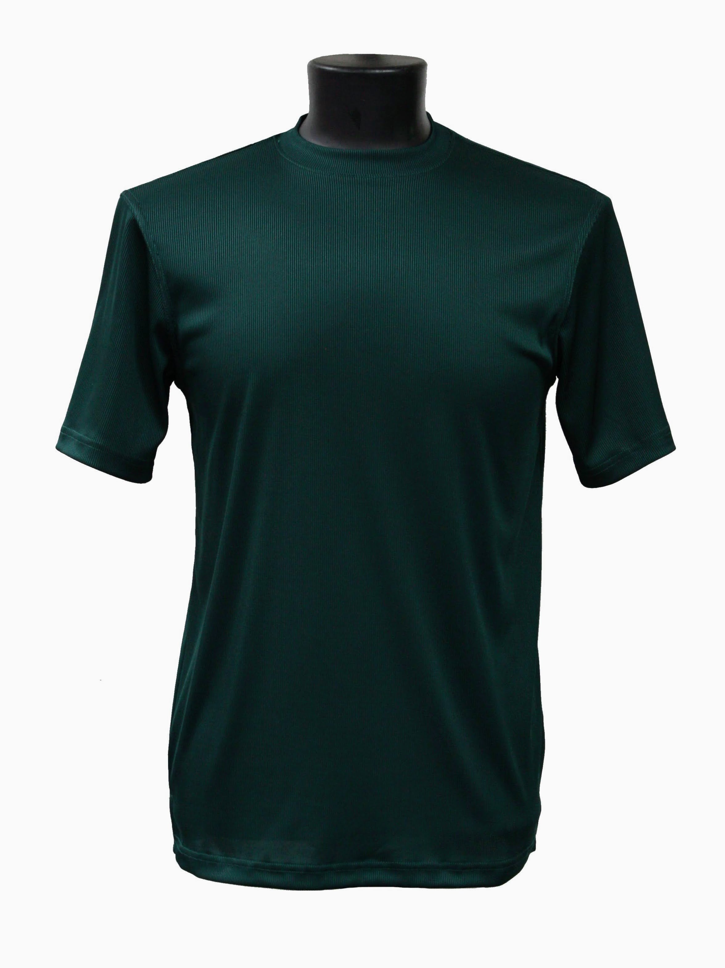 Log-In By Bassiri 218 knit Short Sleeve Mock Neck Emerald