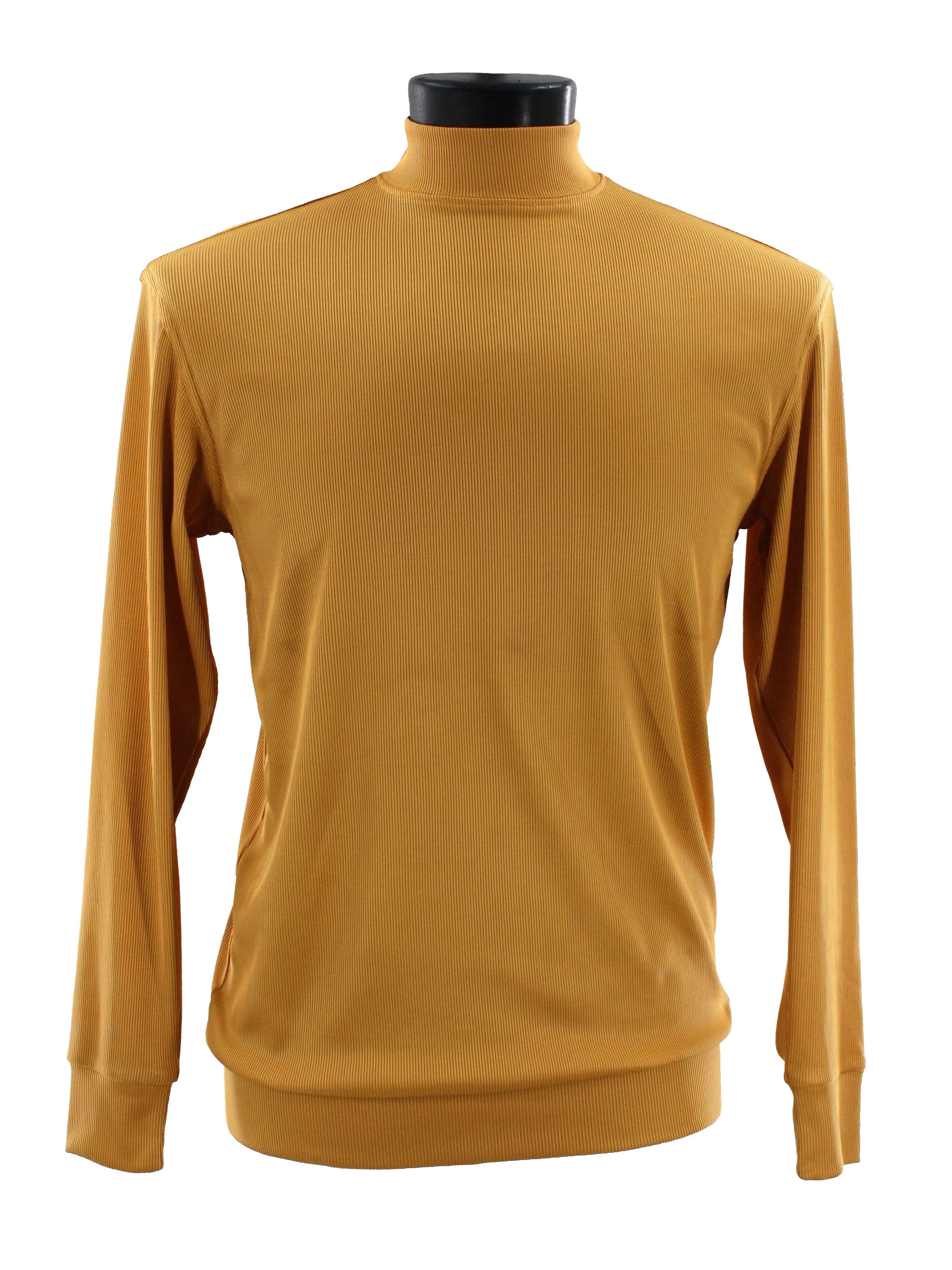 Bassiri 632 Knit Long Sleeve High Mock Neck Gold
