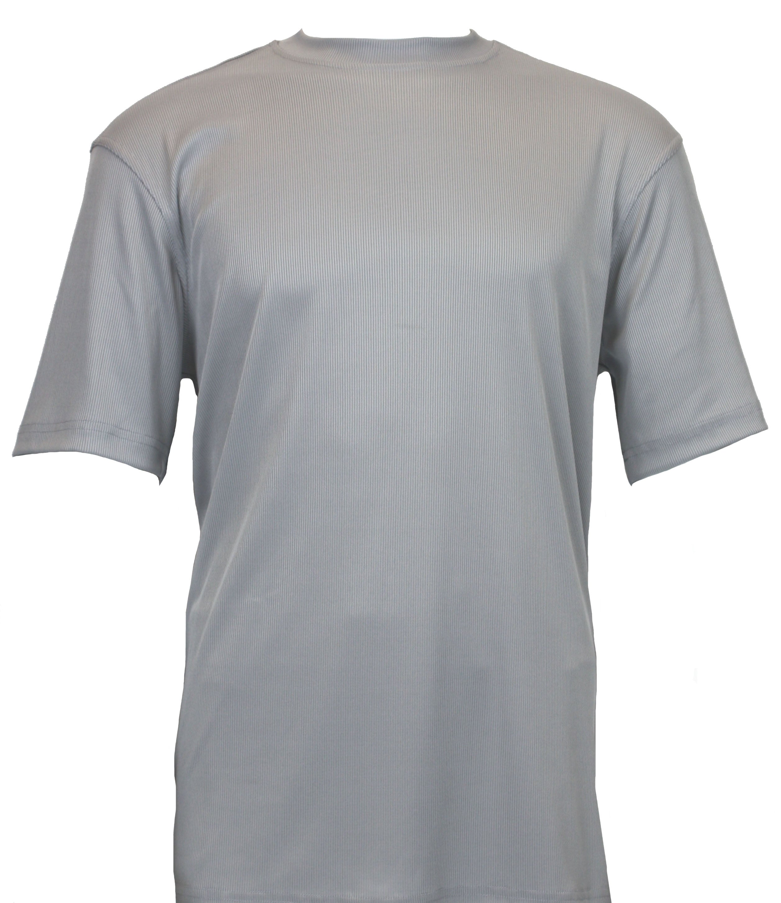Log-In By Bassiri 218 knit Short Sleeve Mock Neck Grey