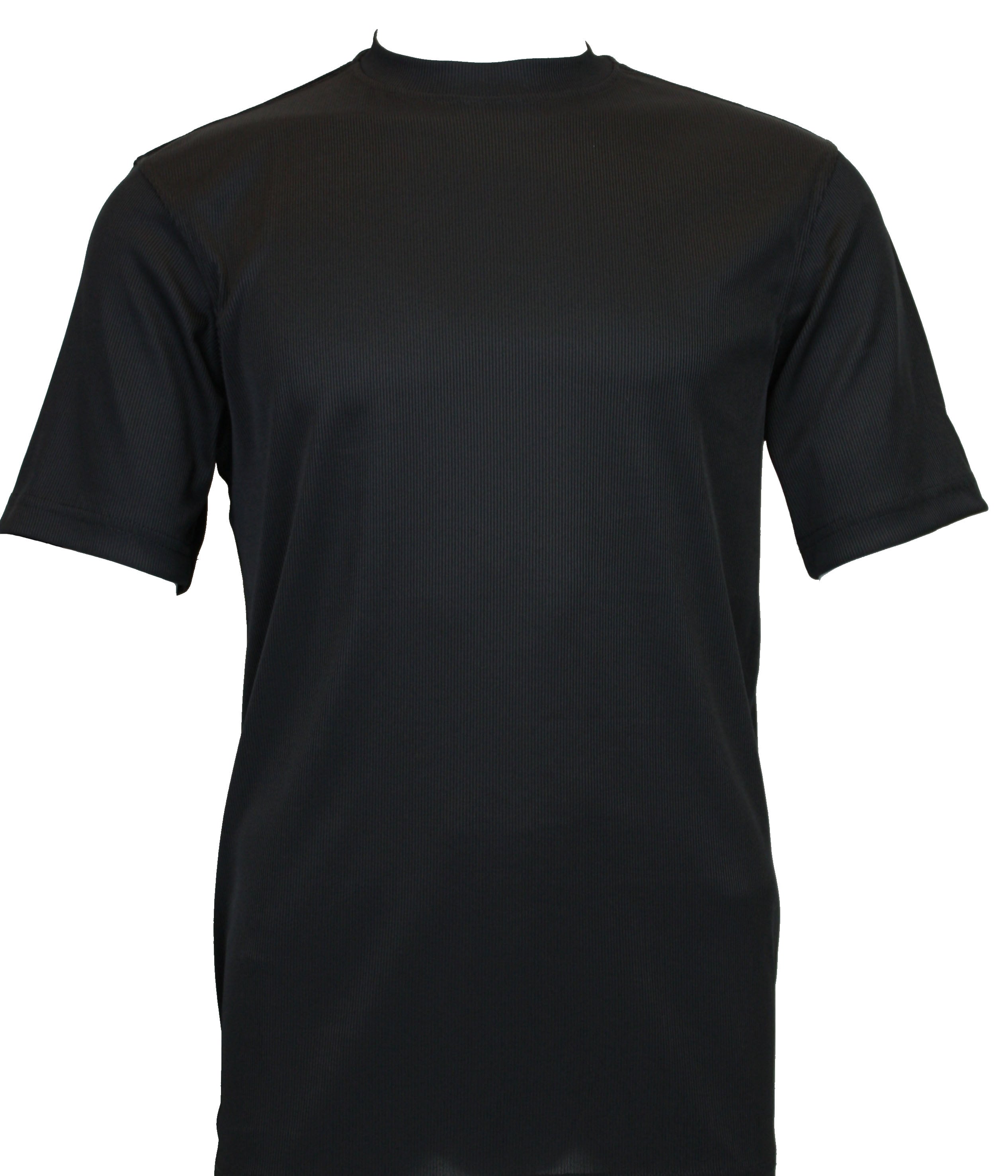 Log-In By Bassiri 218 knit Short Sleeve Mock Neck Black
