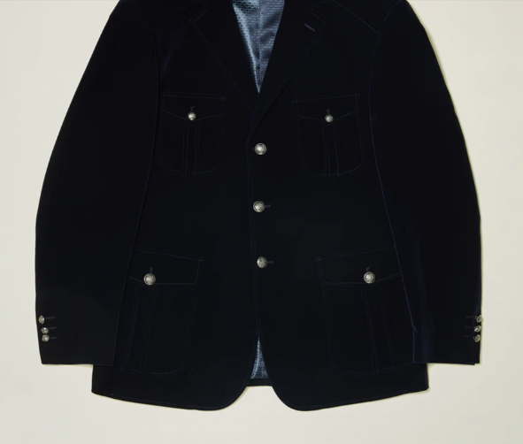 Inserch BL-569 Velvet Military Jacket Black