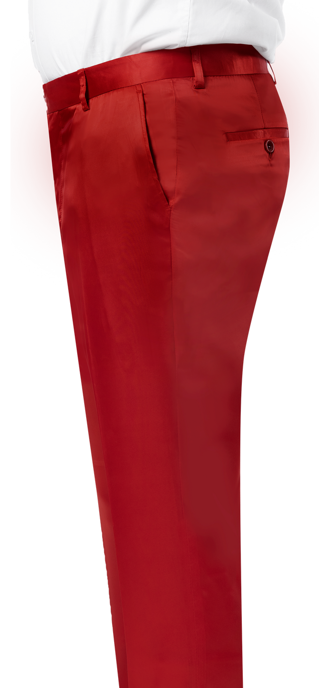 Kent & Park PS-02 Satin Slim Fit Pants Red