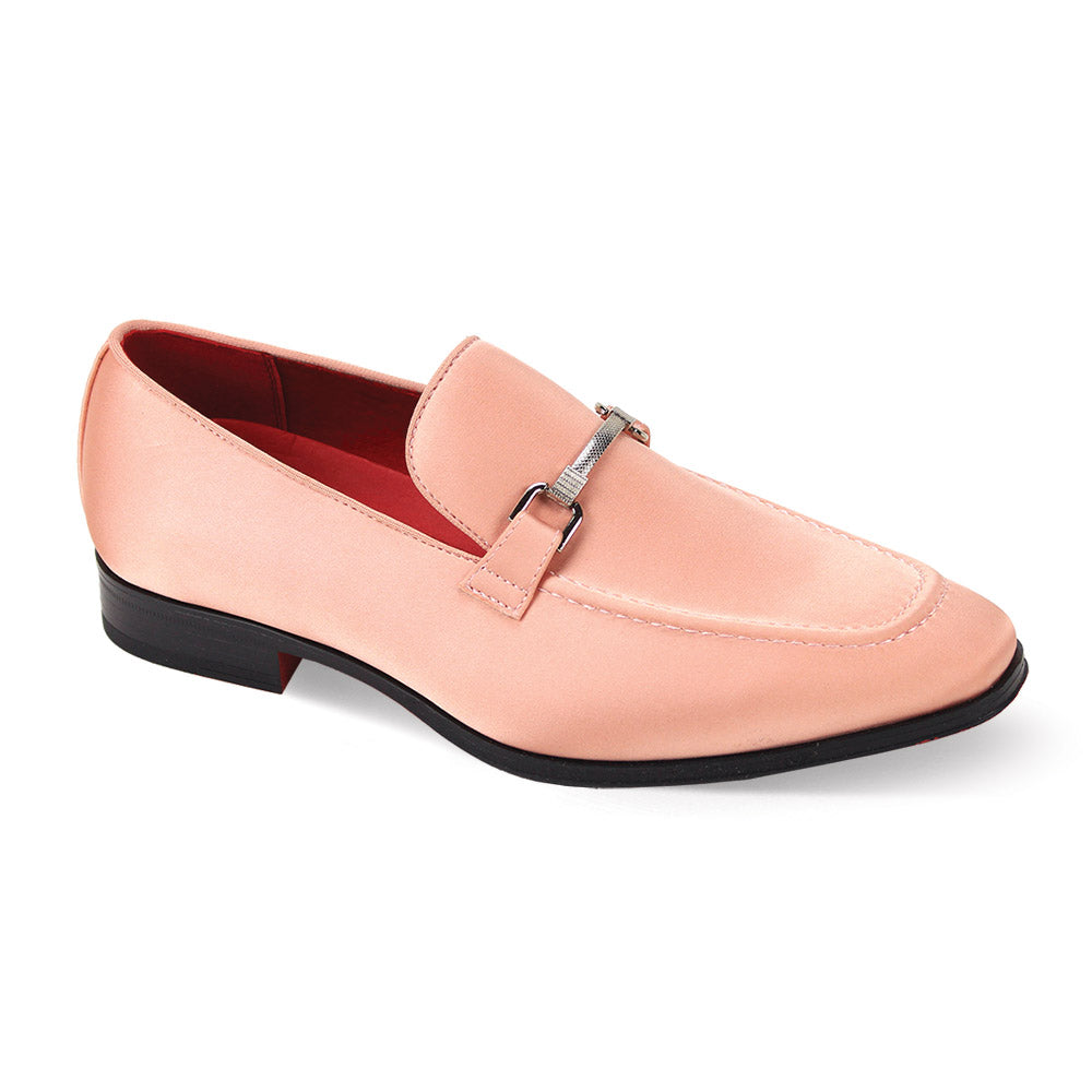 AFTER MIDNIGHT Men's Blush Satin Slip-On Loafers Dress Shoes 9.5