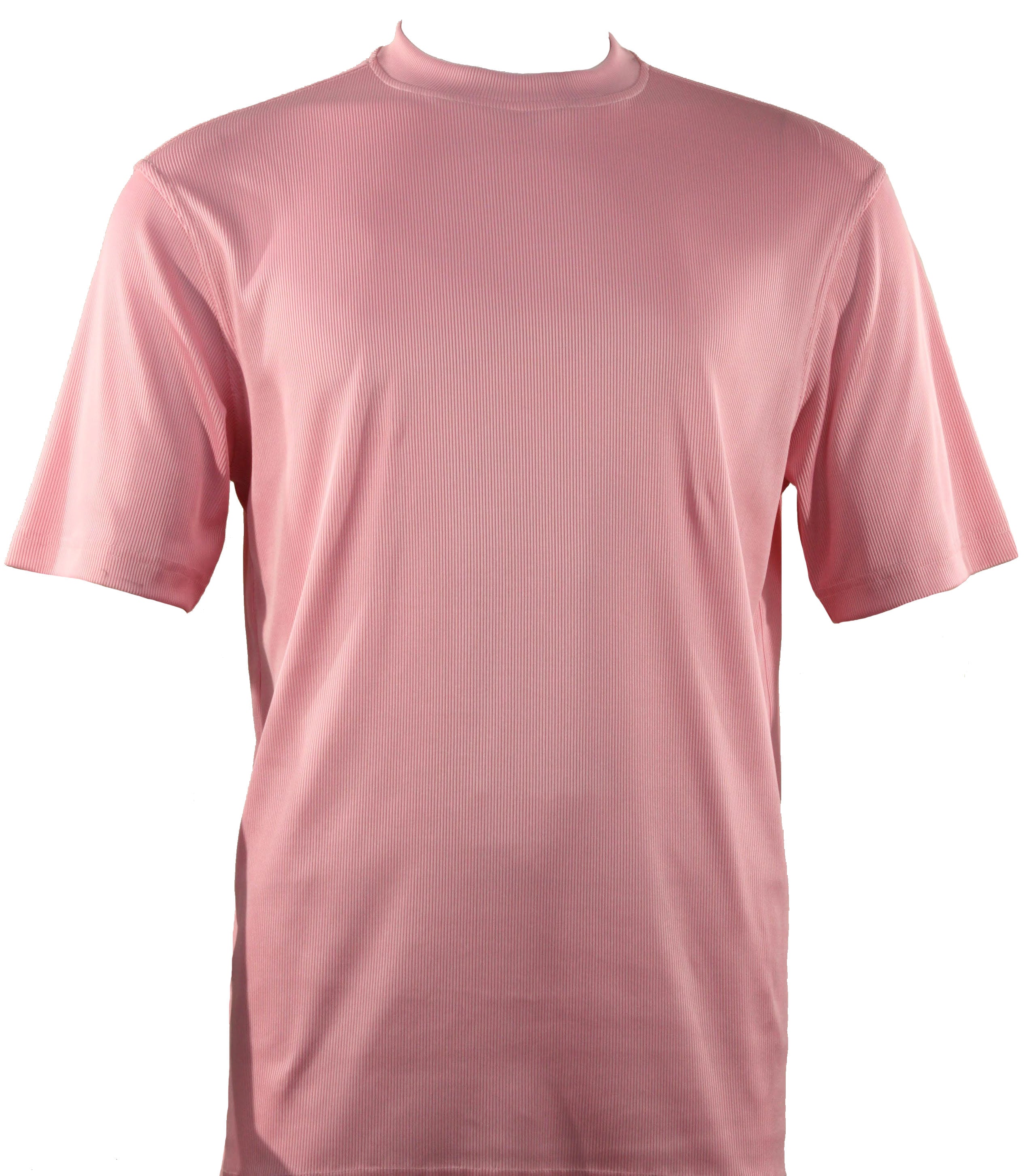 Log-In By Bassiri 218 knit Short Sleeve Mock Neck Pink