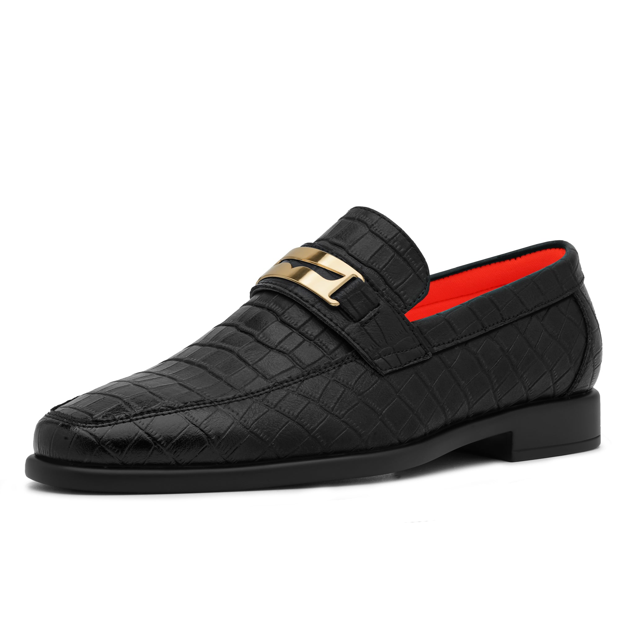 Tayno The Caprio Croc Leather Loafer Black