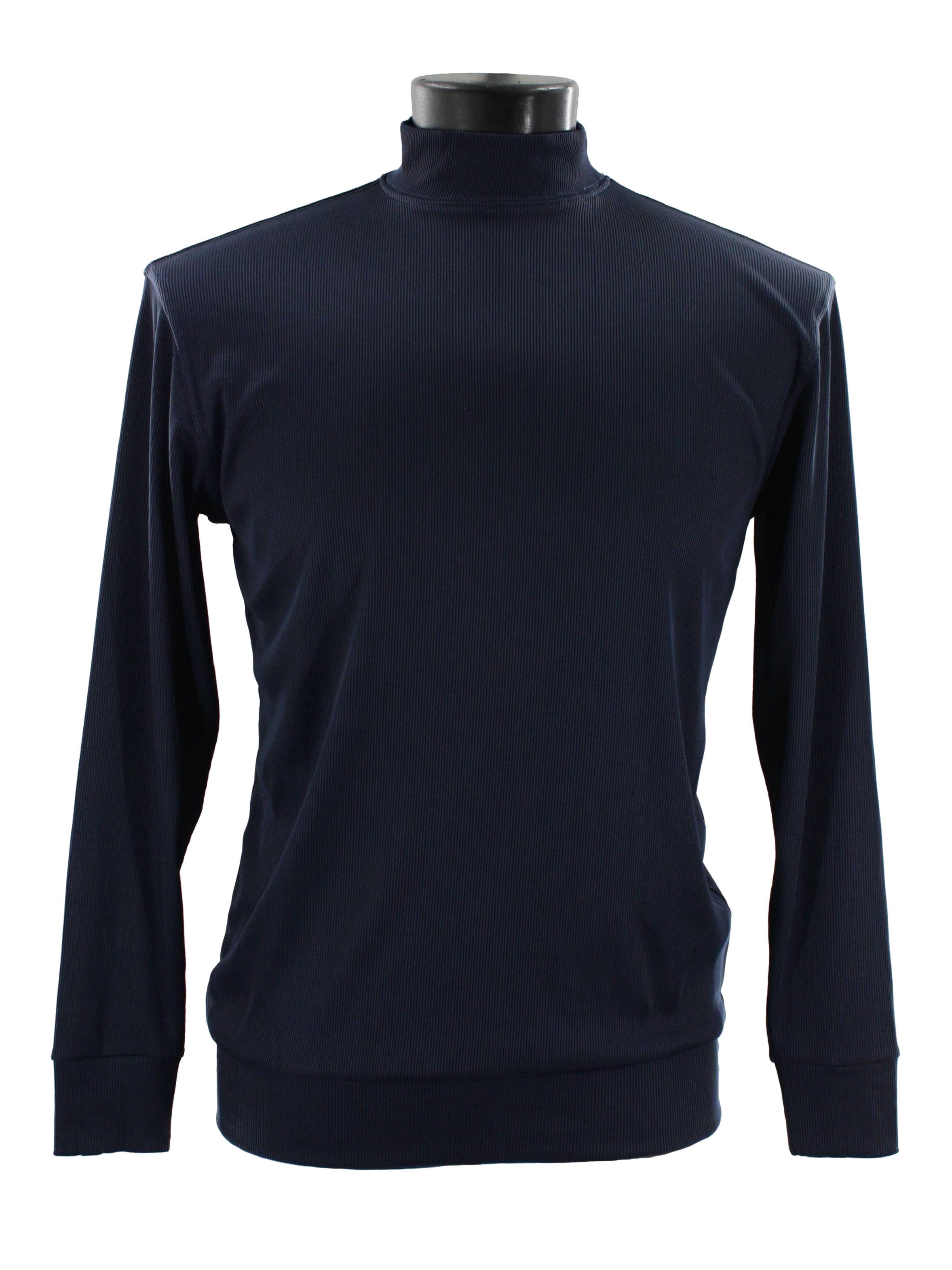 Bassiri 632 Knit Long Sleeve High Mock Neck  Navy
