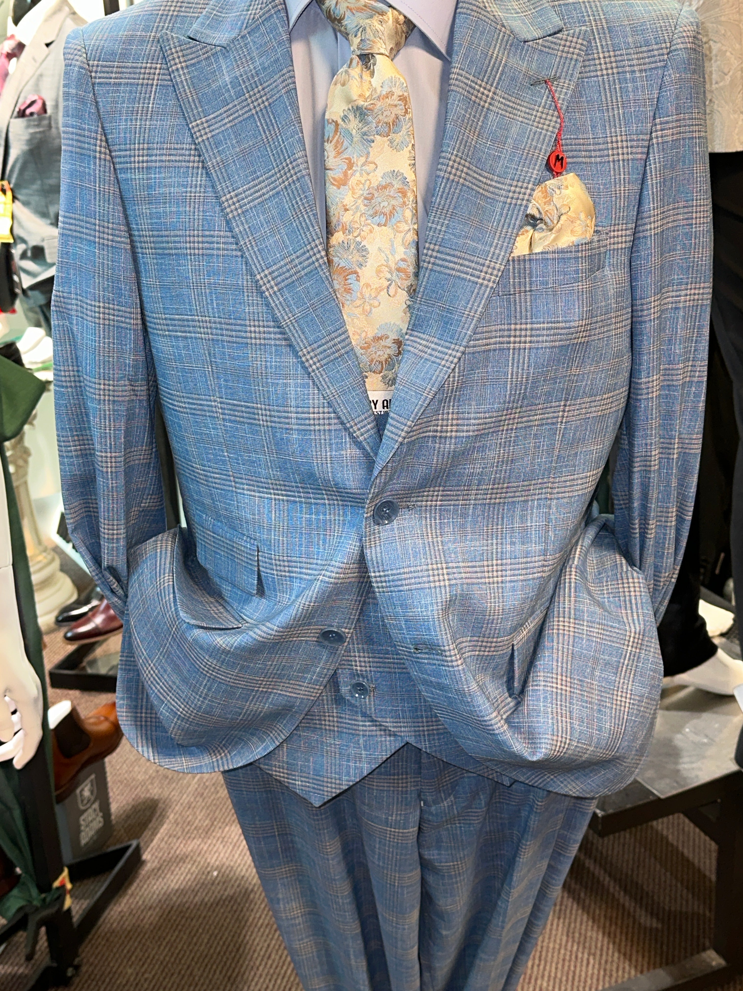 Mazari 2362 3 Pieces Suit Blue
