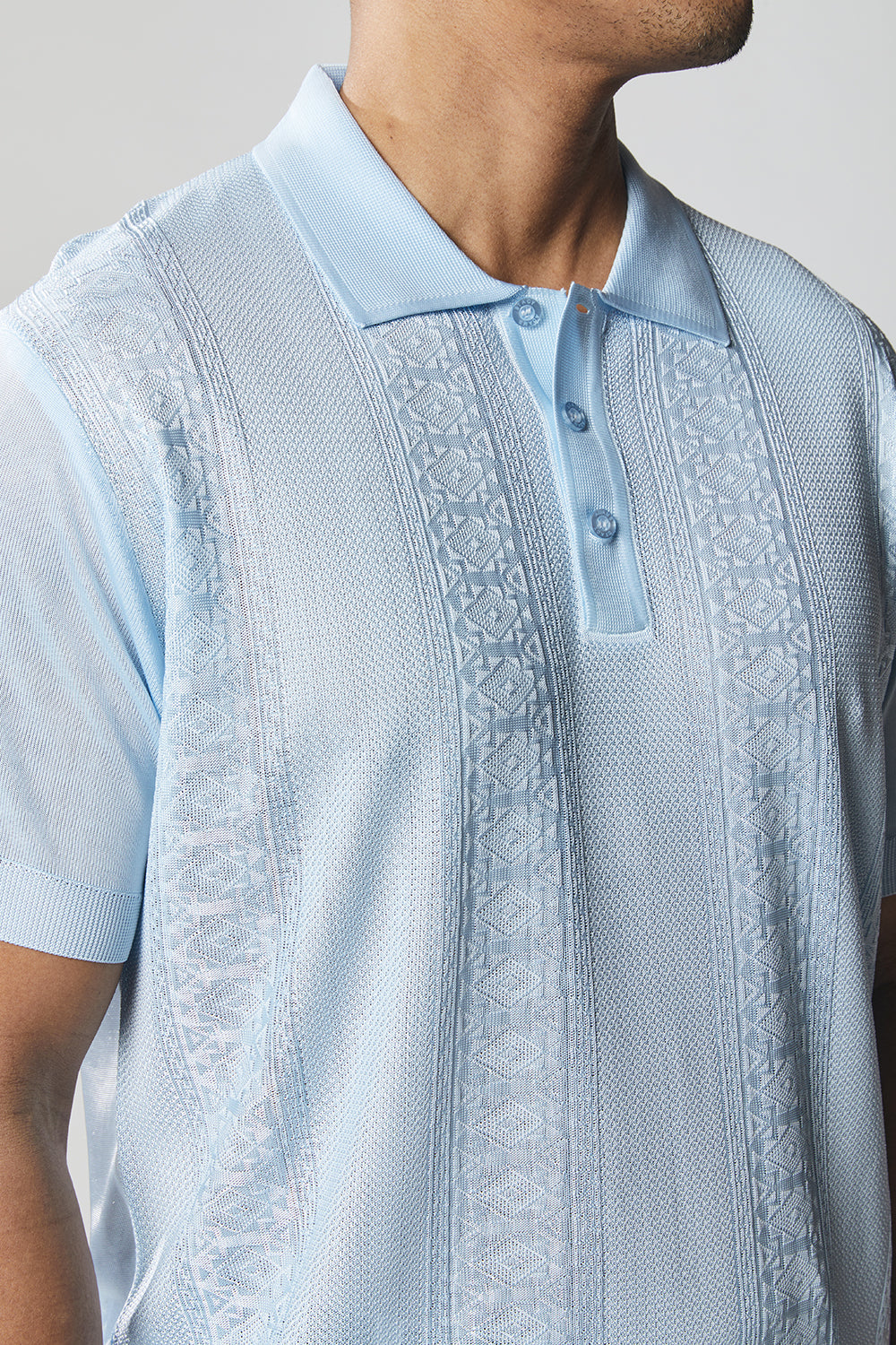 Stacy Adams 97000 Short Sleeve Knit Periwinkle
