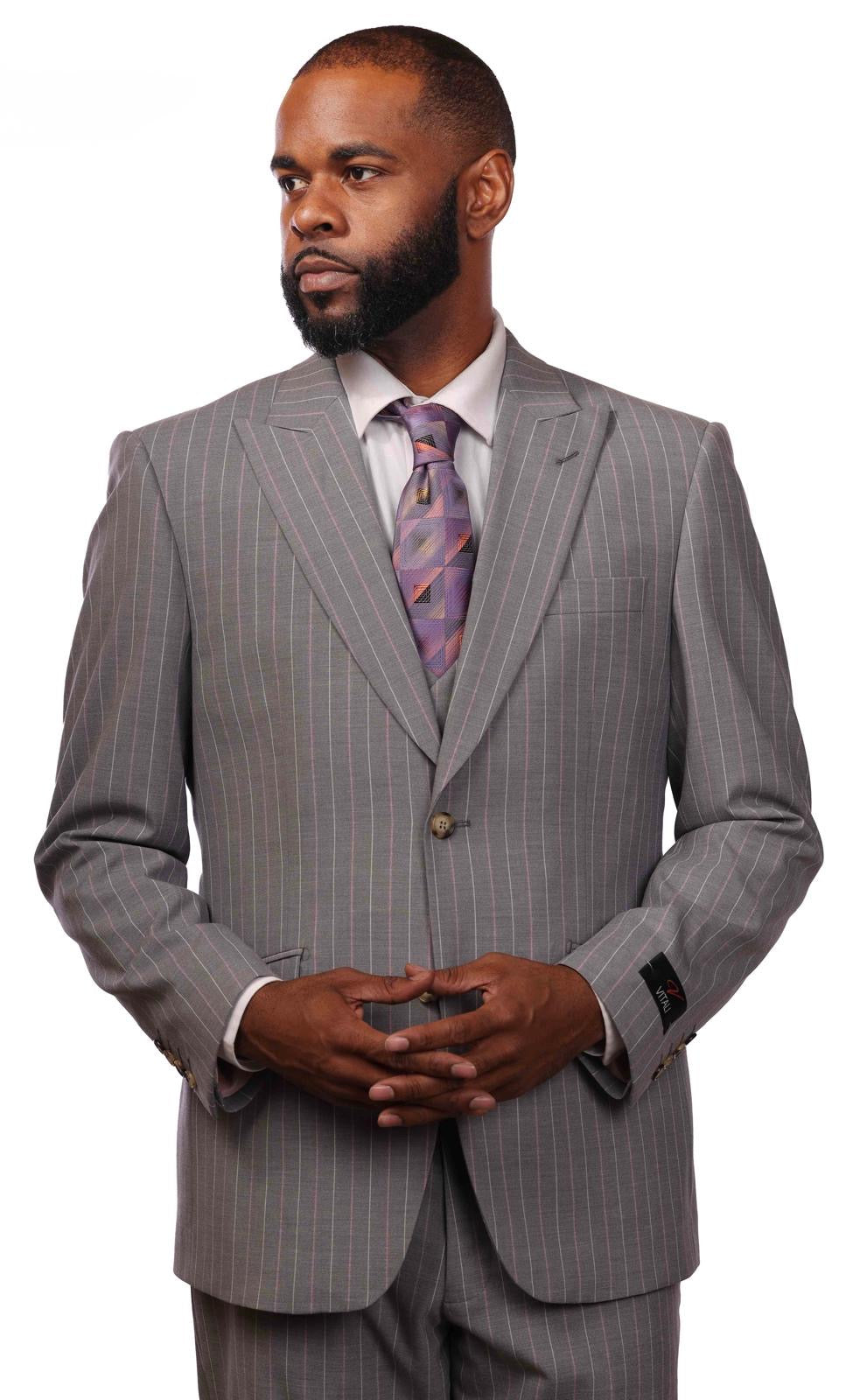 Vitali M4414 3 Pieces Suit Gray