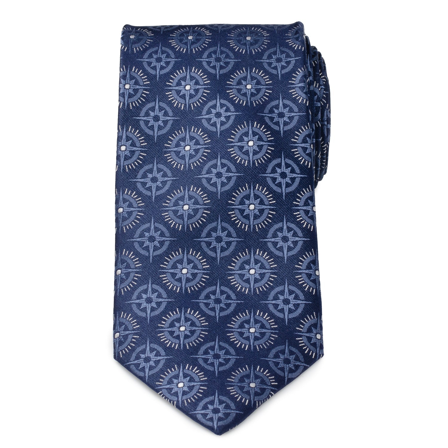 Compass Hidden Message Navy Blue Men's Tie