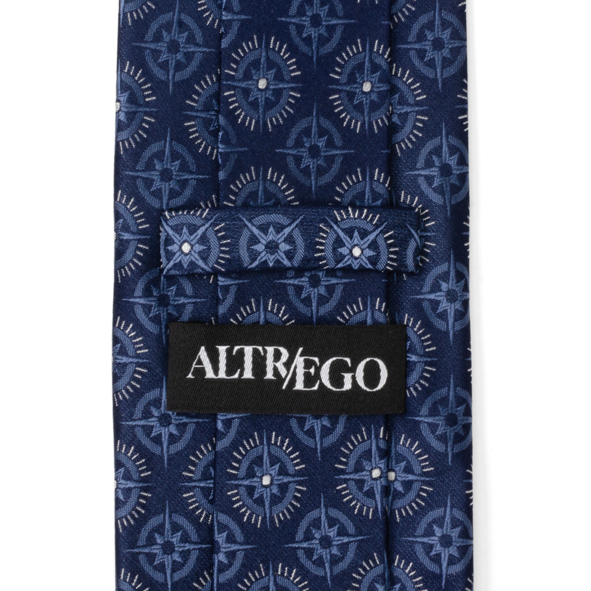 Compass Hidden Message Navy Blue Men's Tie