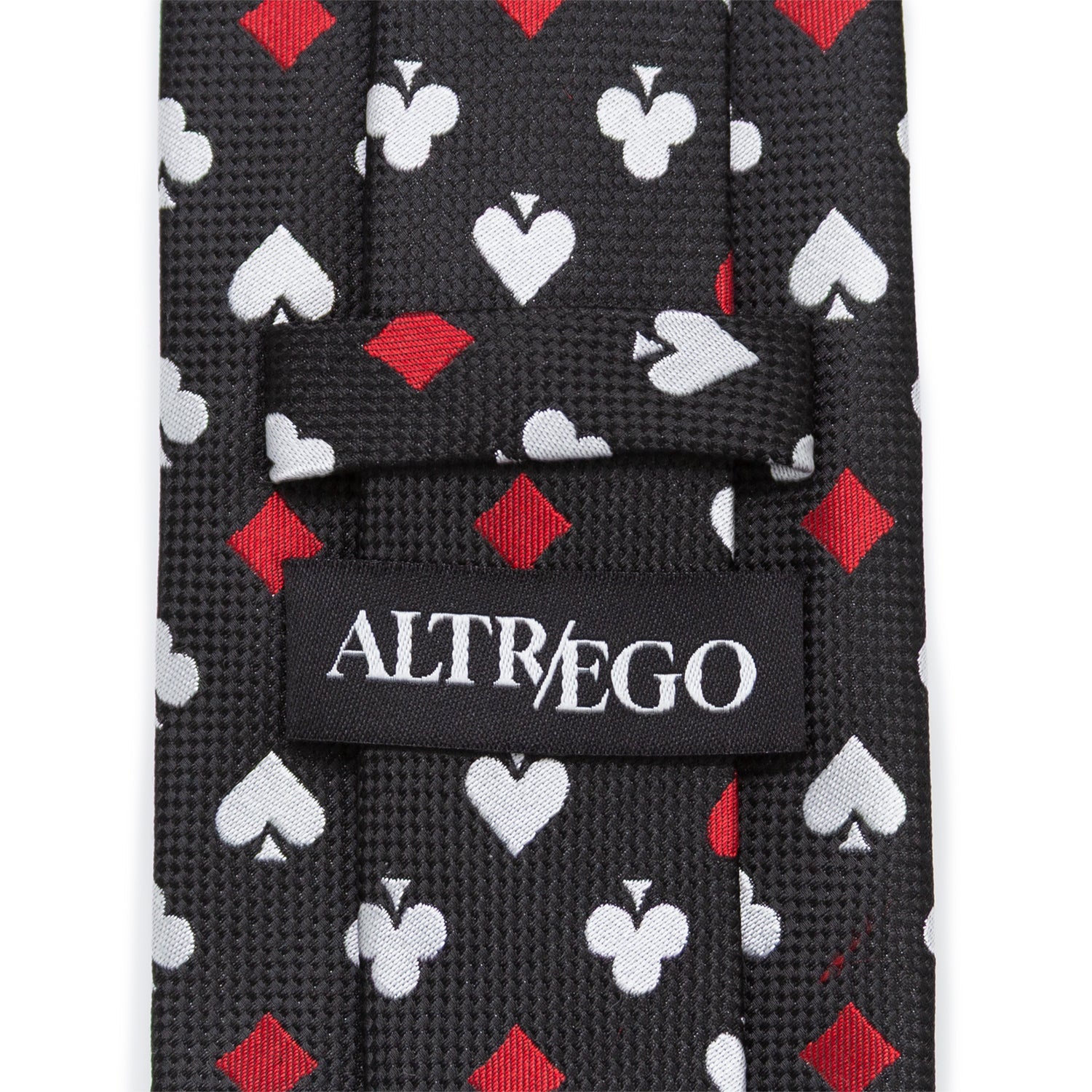 Card Suits Vegas Hidden Message Black Men's Tie