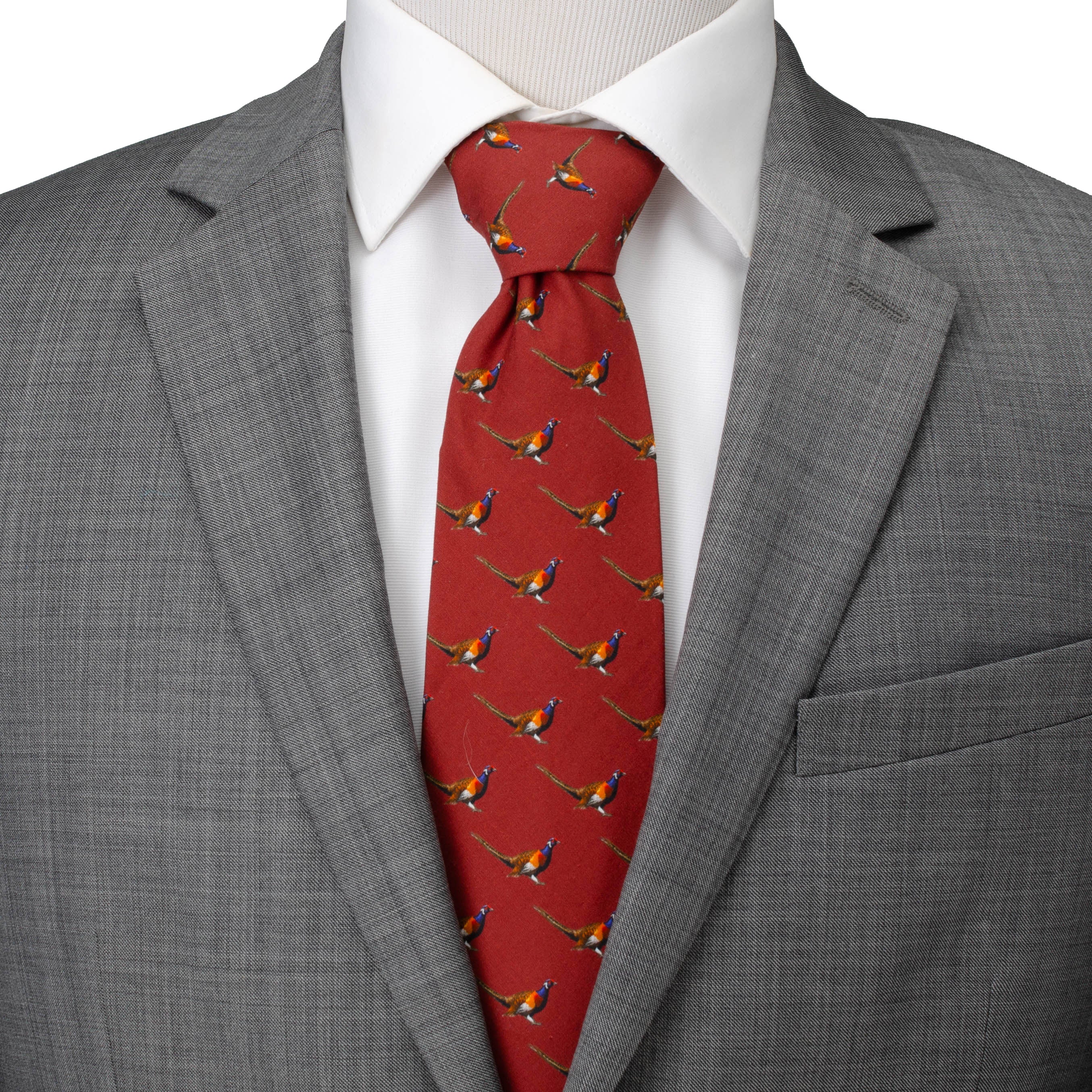 Pheasant Burgundy Men's Tie