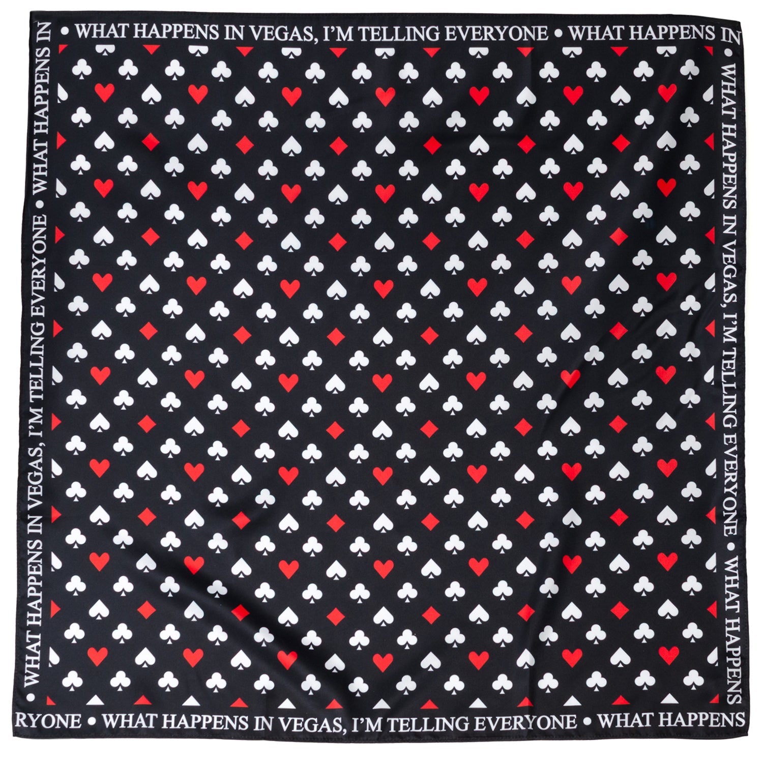 Satin Card Suits Vegas Black Scarf