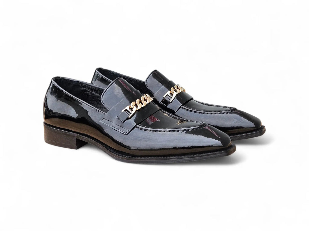 Amber Patent Leather Chain Loafer