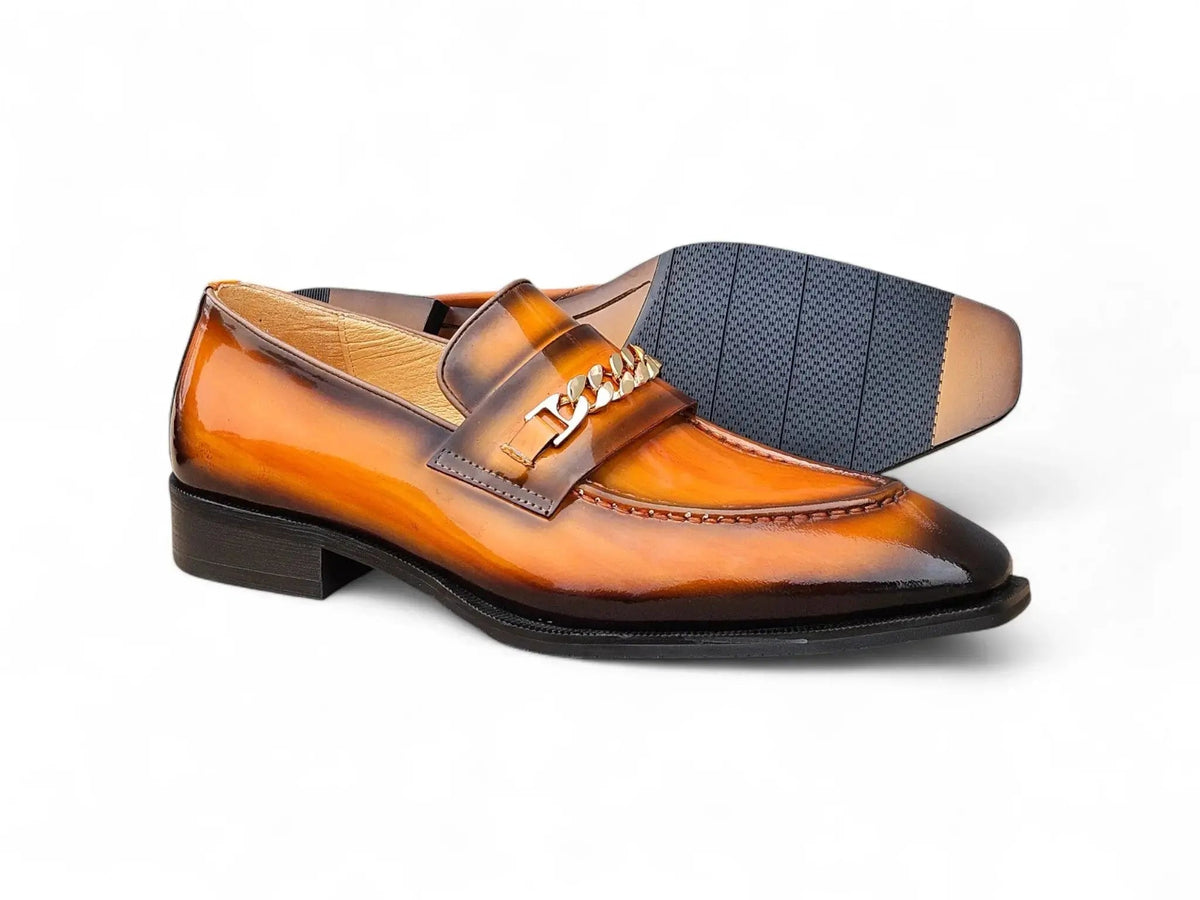 Amber Patent Leather Chain Loafer