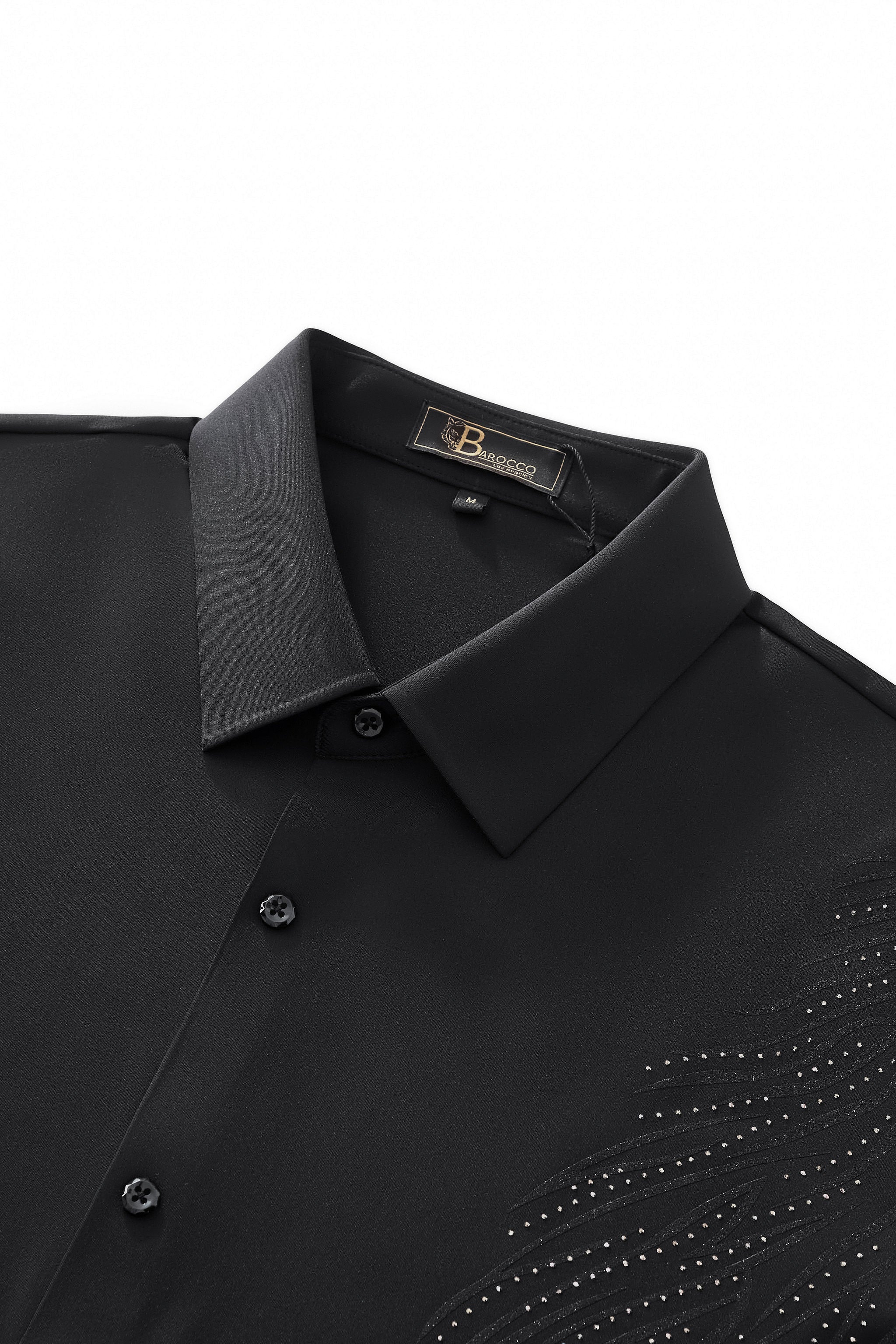 Midnight Wave Embellished LS Shirt BLACK