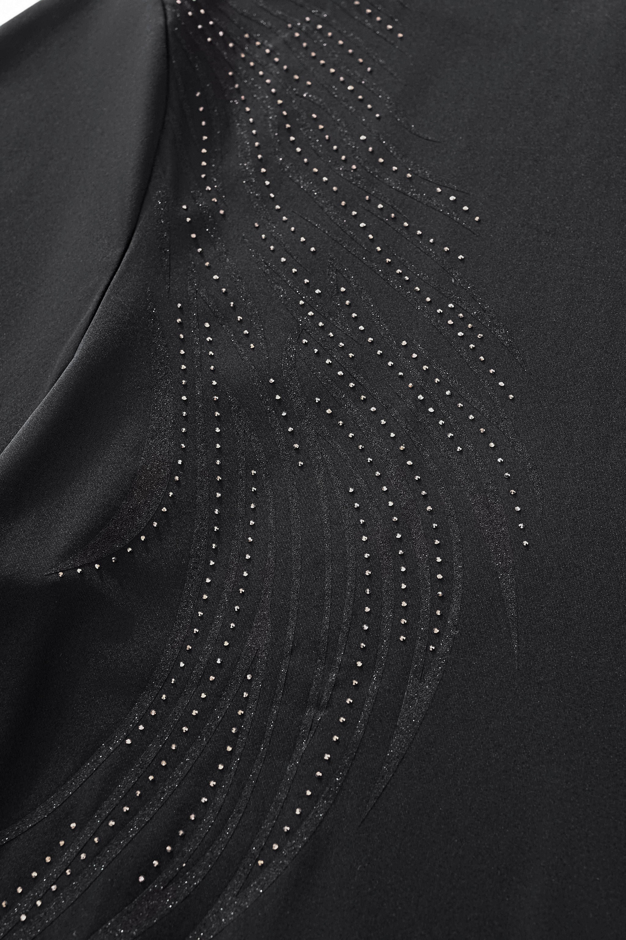 Midnight Wave Embellished LS Shirt BLACK
