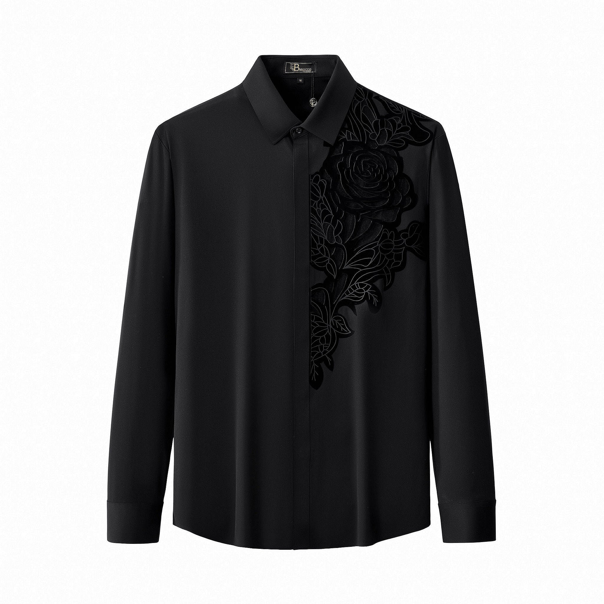 Velvet Noir Laser-Cut LS Shirt BLACK