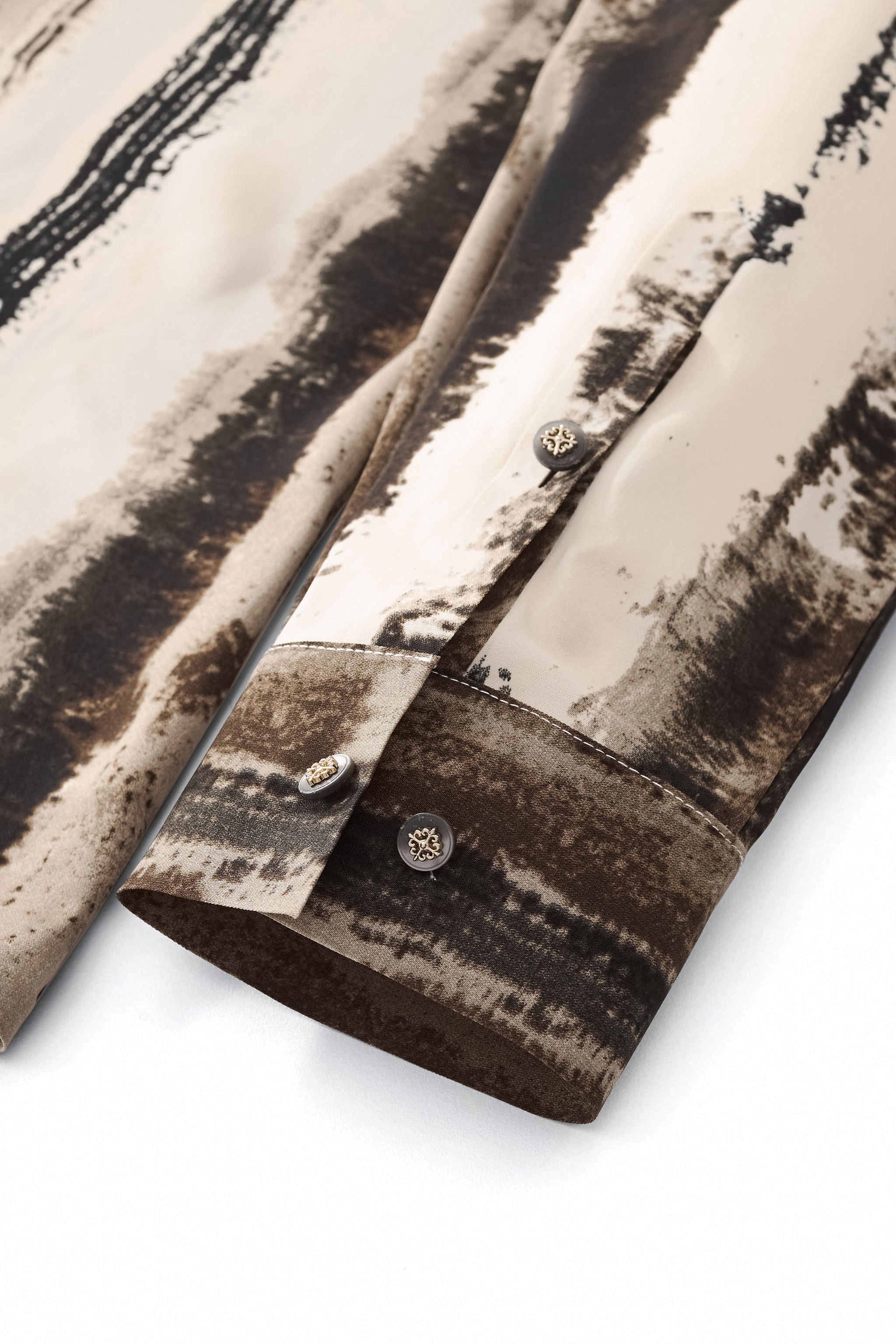 Echelon Brushstroke Stitchless LS Shirt CREAM