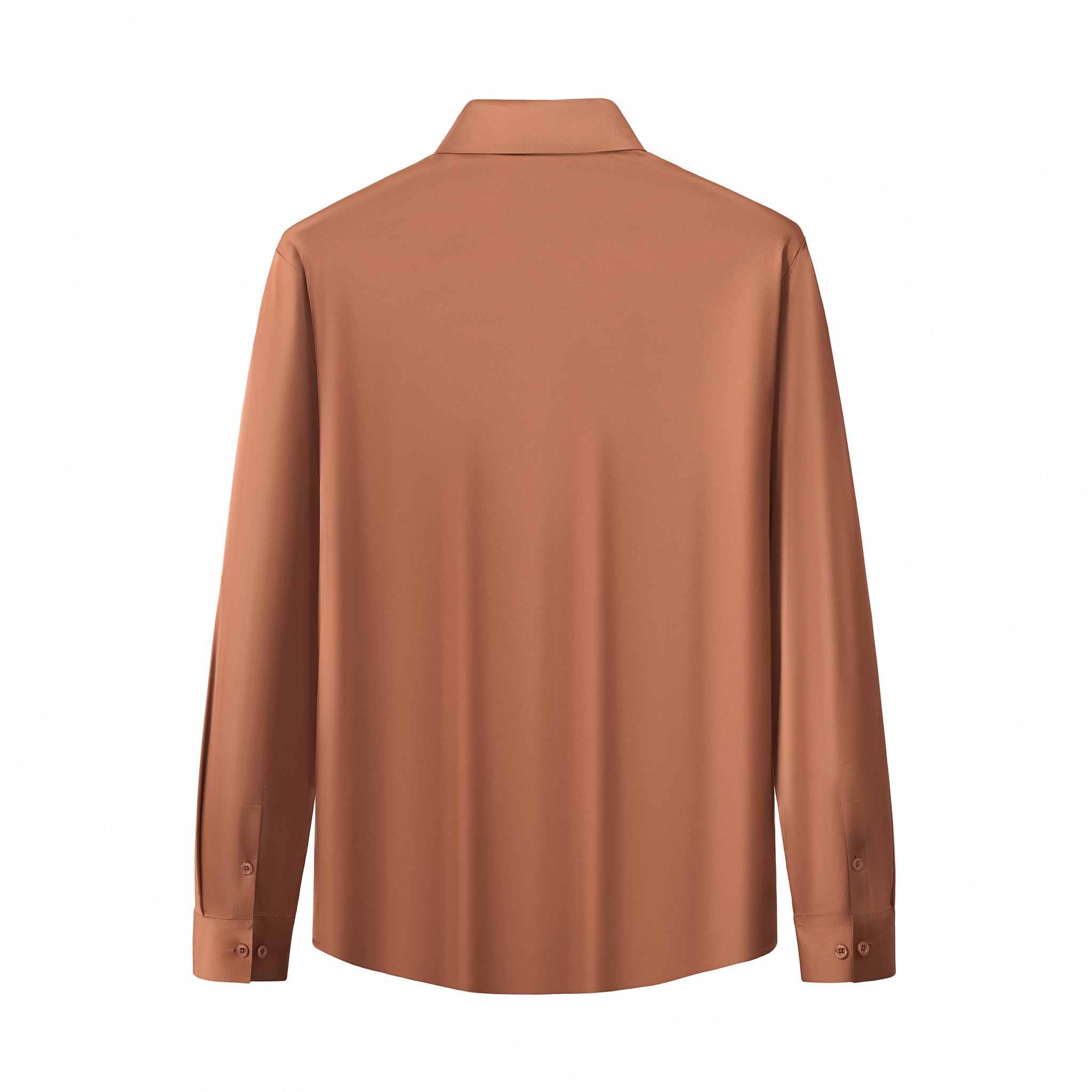 SIGNITURE SATIN STITCHLESS LS Shirt COFFEE
