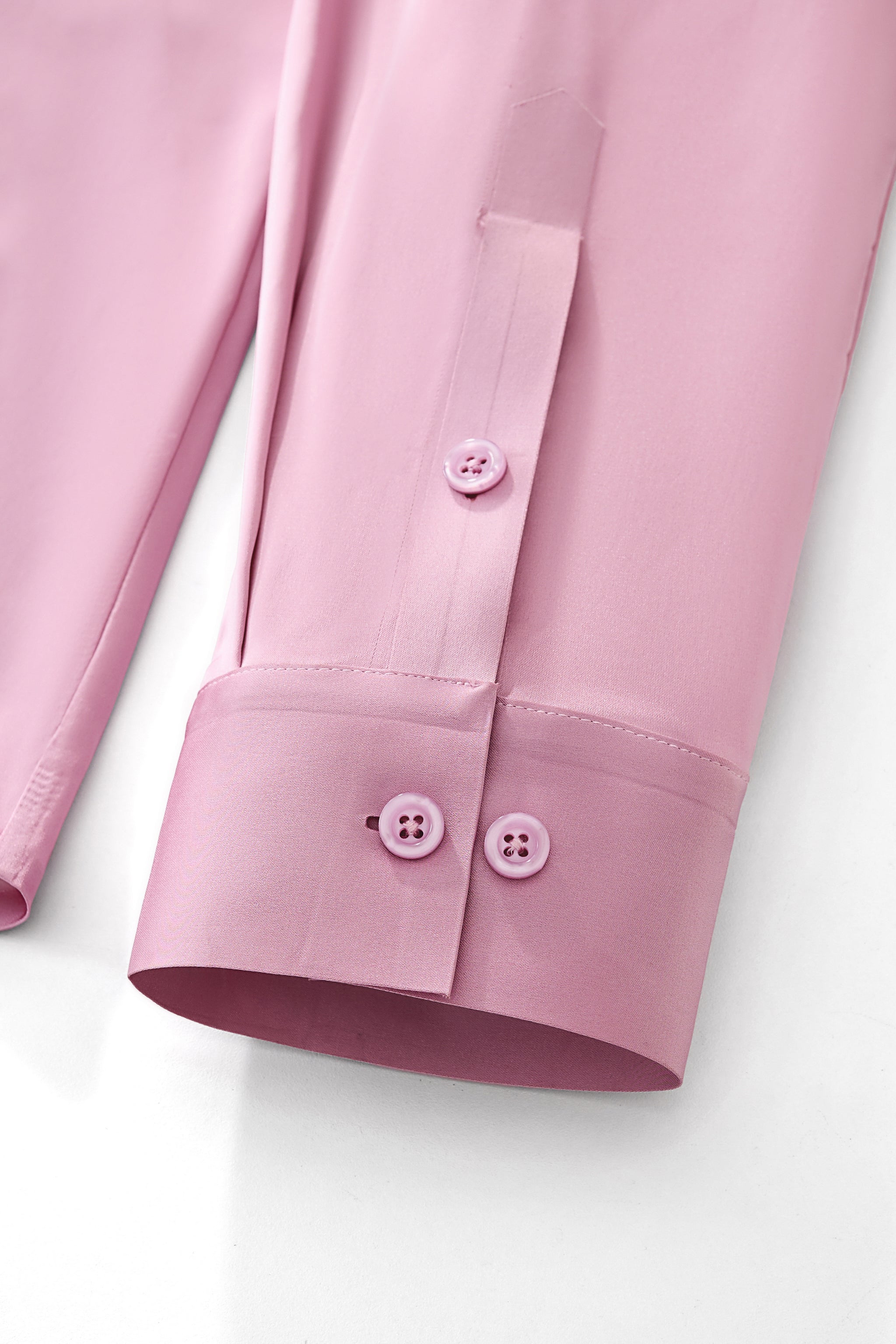 SIGNITURE SATIN STITCHLESS LS Shirt DUSTY PINK