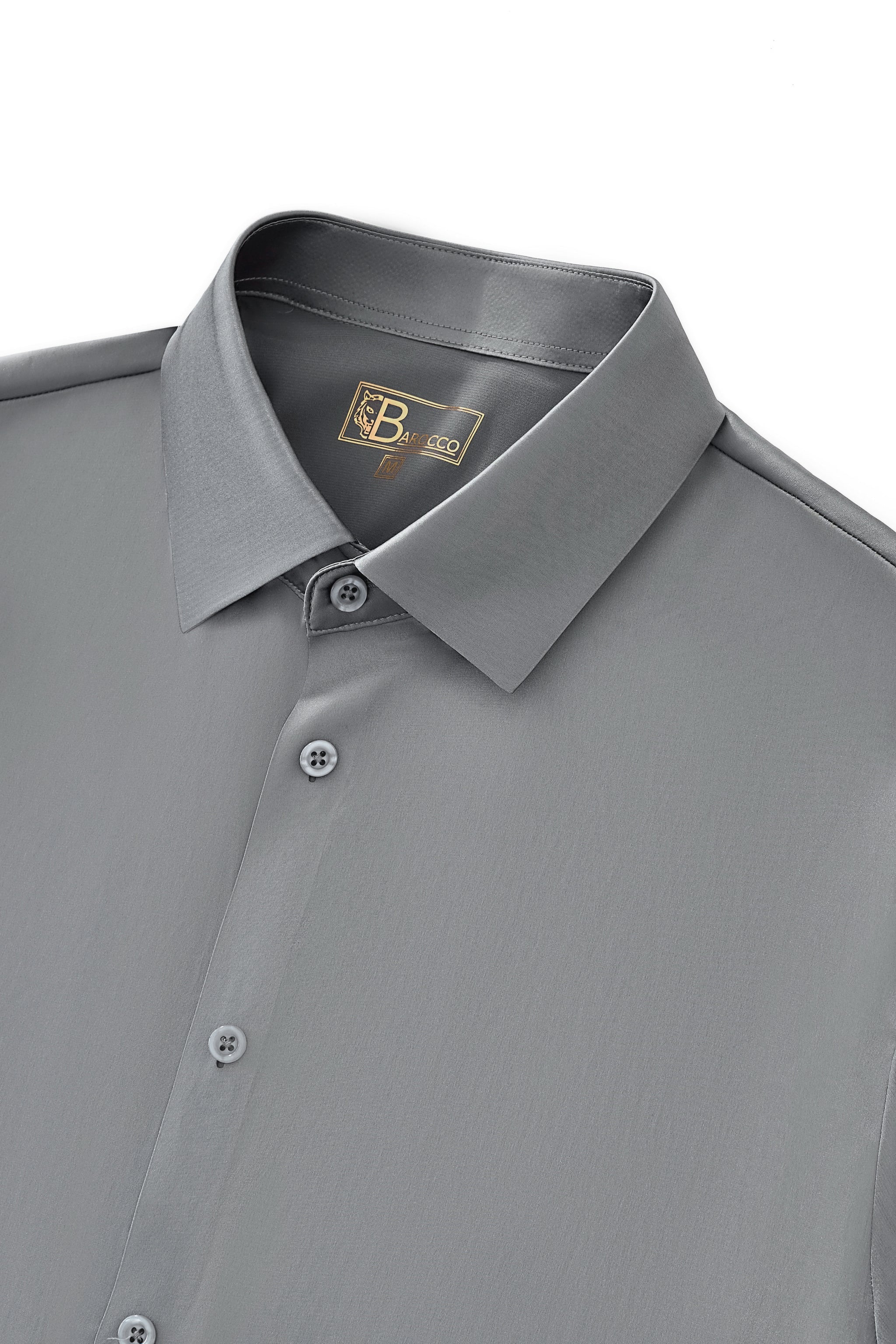 SIGNITURE SATIN STITCHLESS LS Shirt GREY